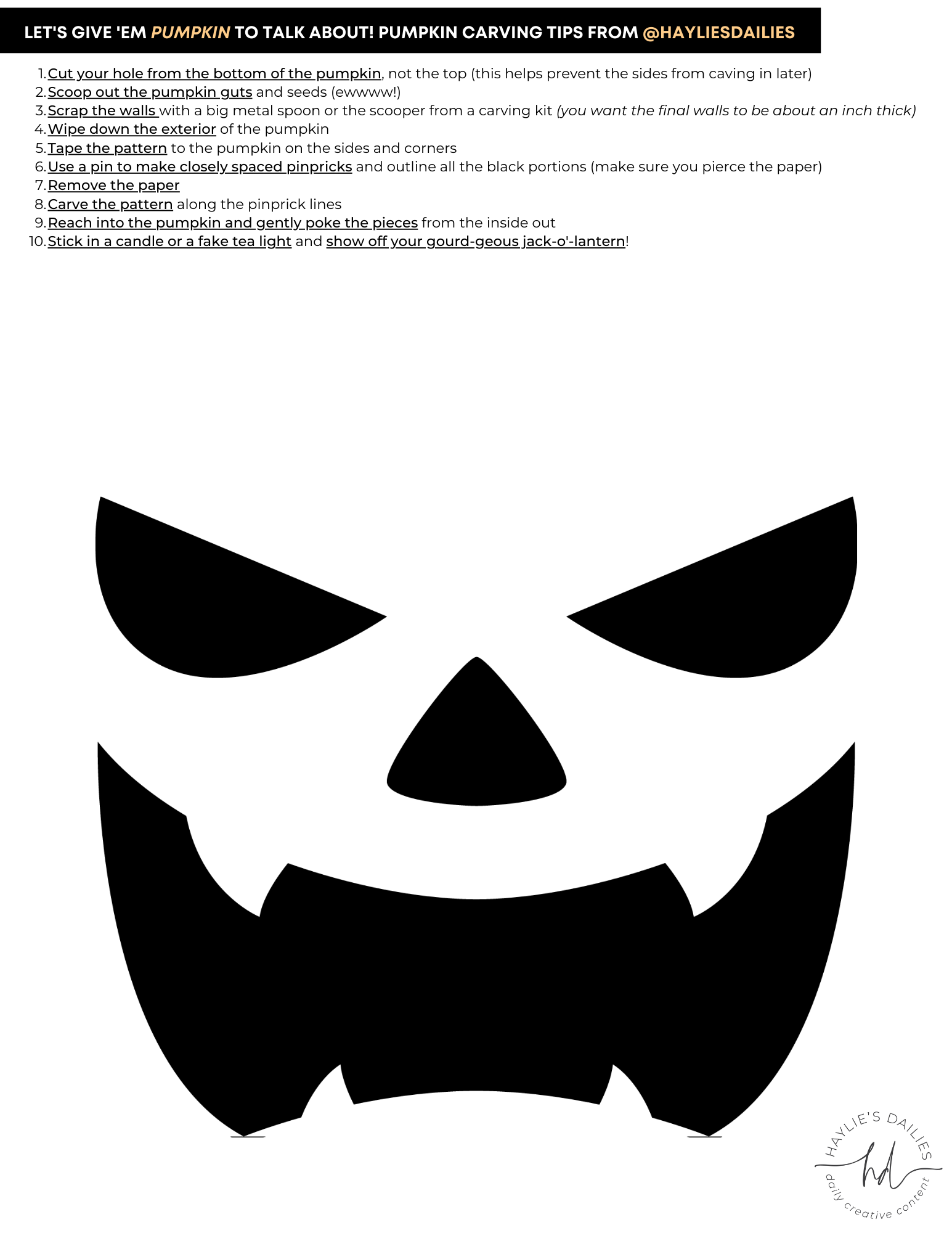 Jack O Lantern Printable Templates