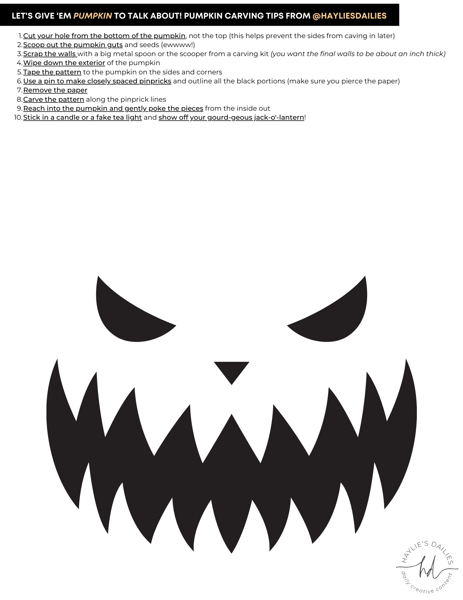 Printable Pumpkin Faces For Free