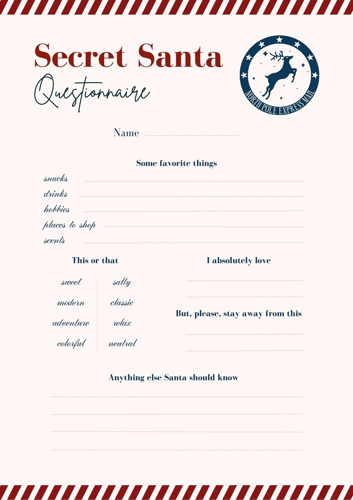 free printable santa stationery