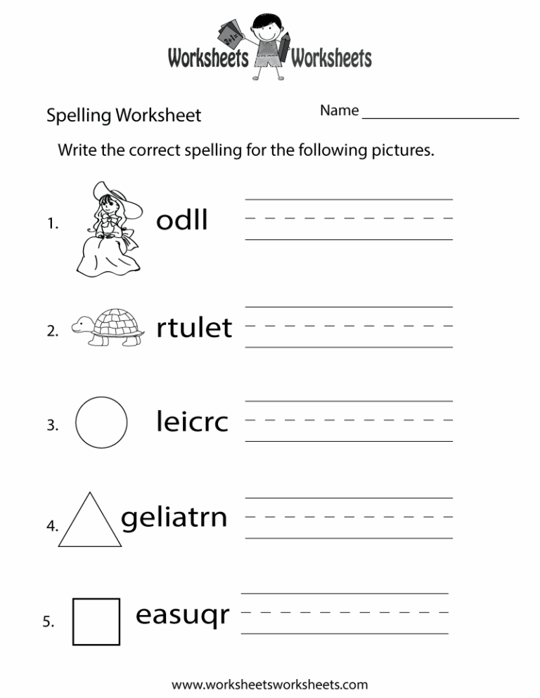 Free Printable Spelling Practice Worksheets - Jenny Blog