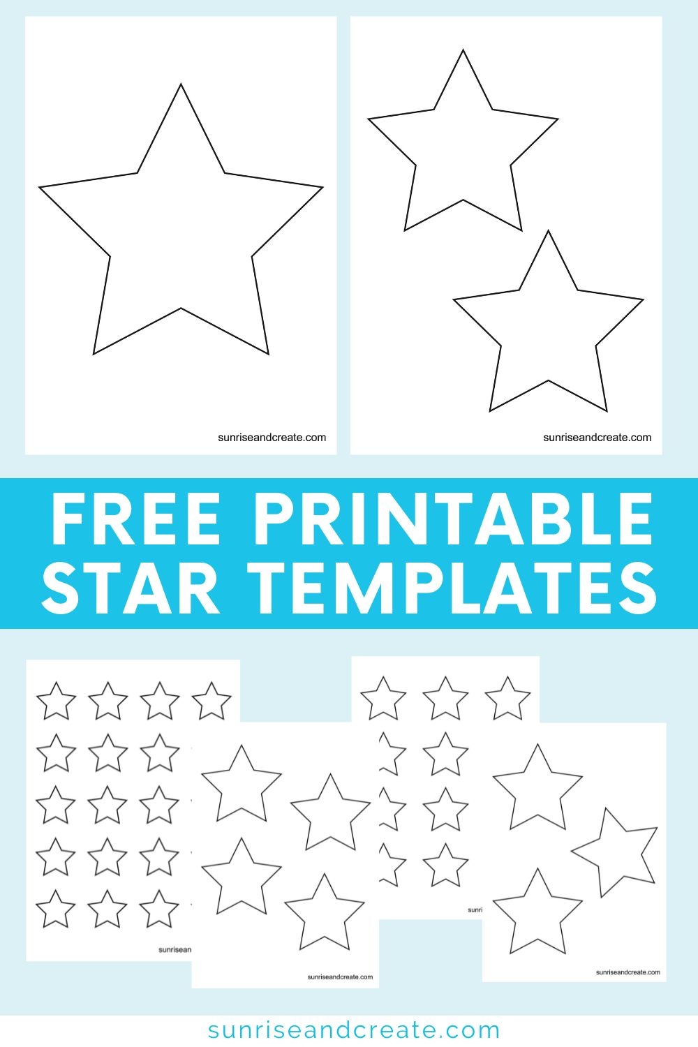 Free Printable Star Templates Includes 7 Different Sizes  Free Printable Star Templates Includes 7 Different Sizes