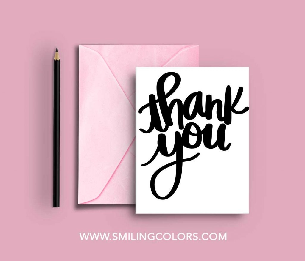 Free Printable Thank You Cards Smiling Colors