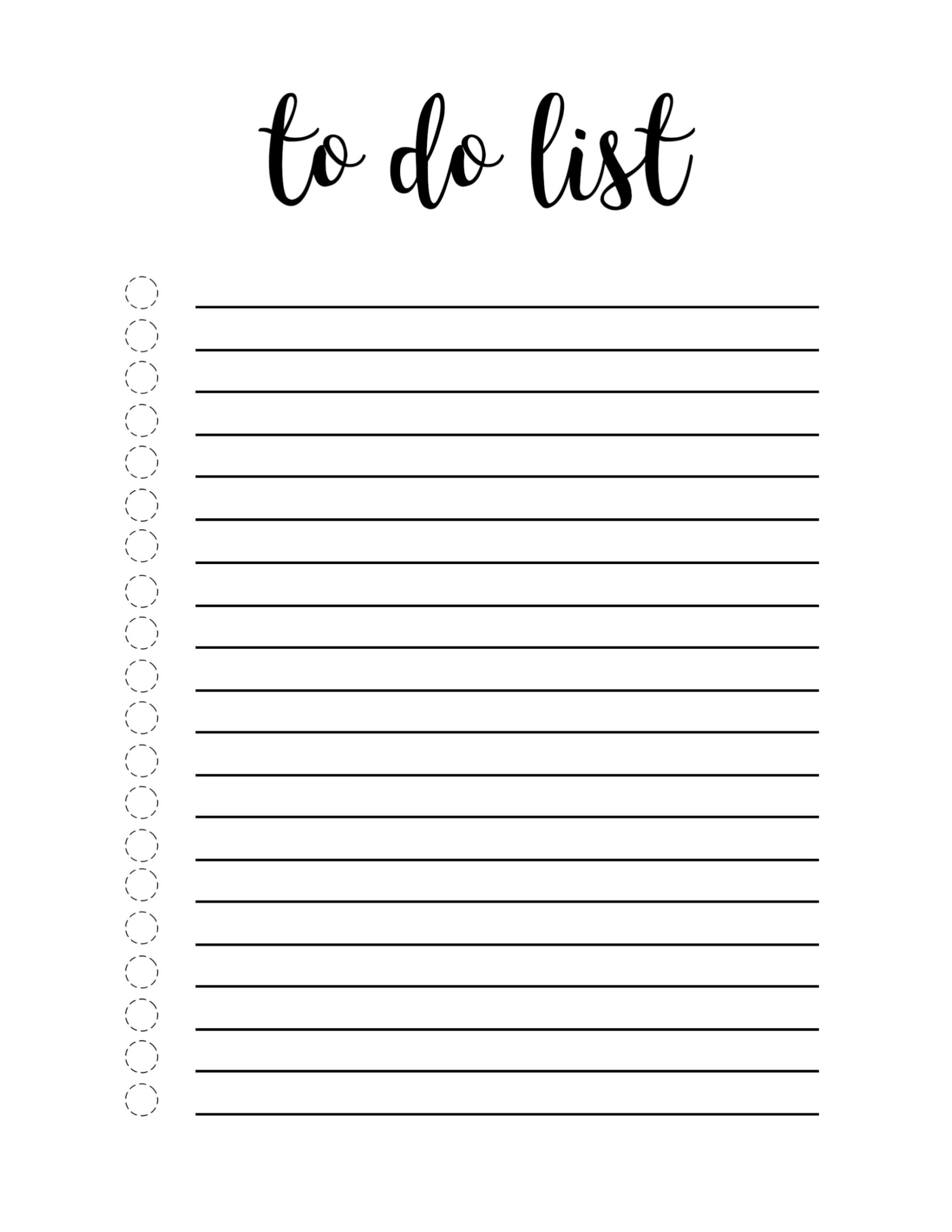 free printable daily to do list