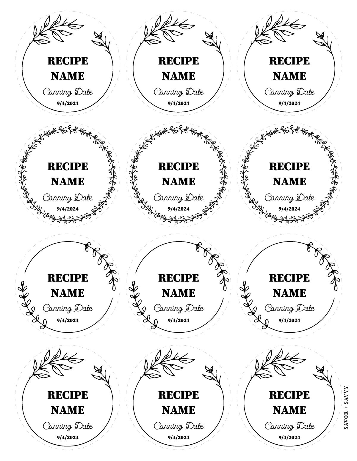 Free Printable Labels For Jars