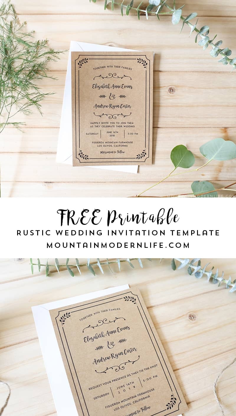 printable wedding invitation templates