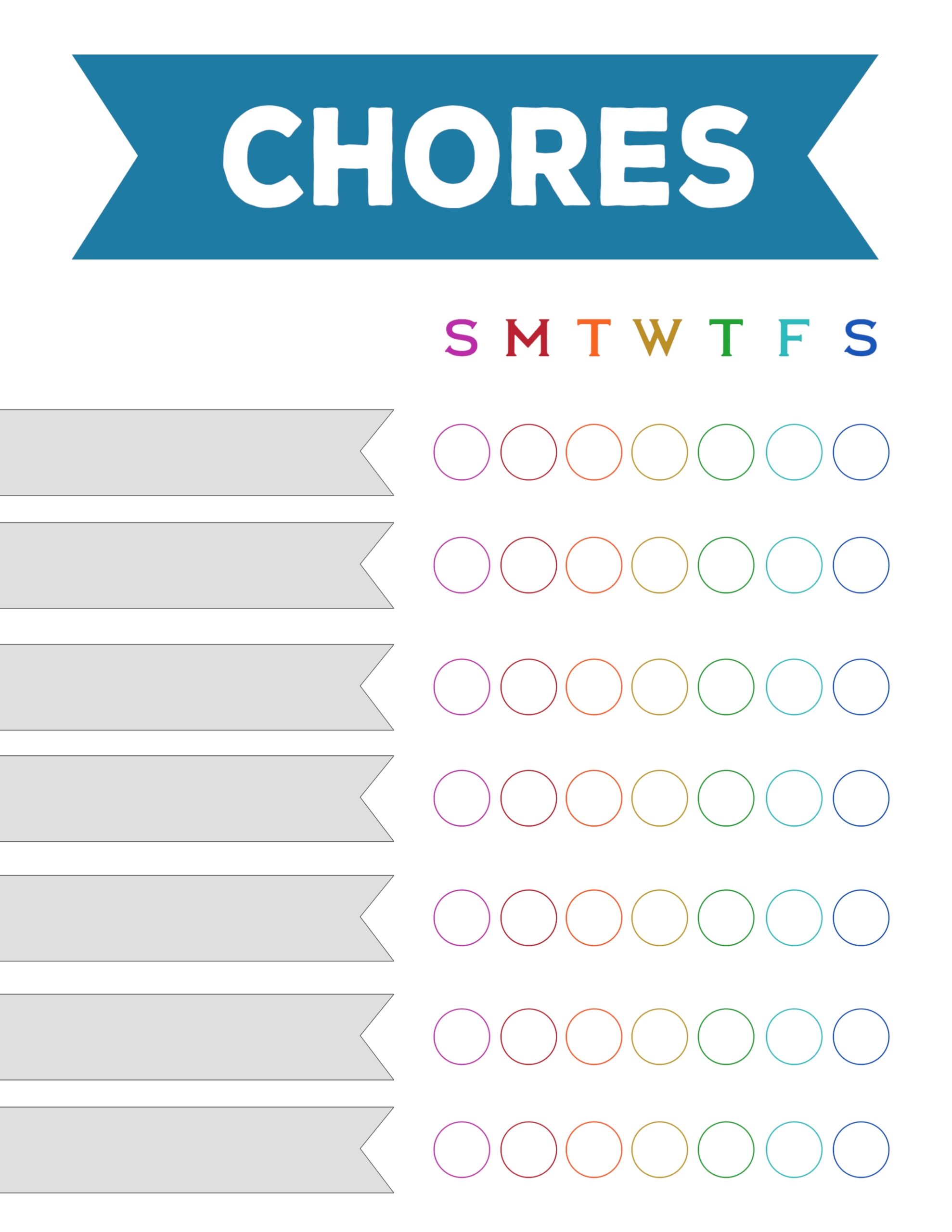 free editable printable chore charts with pictures