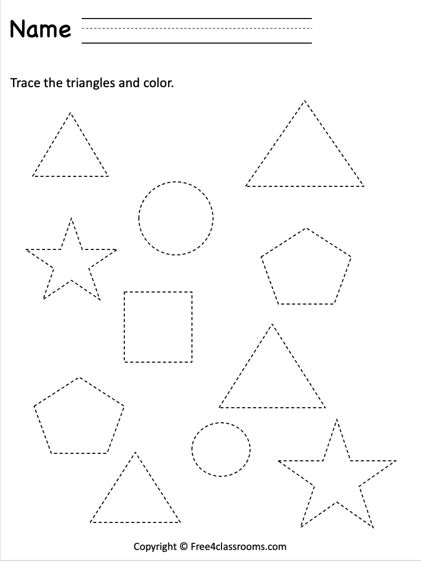 shapes worksheets printable free
