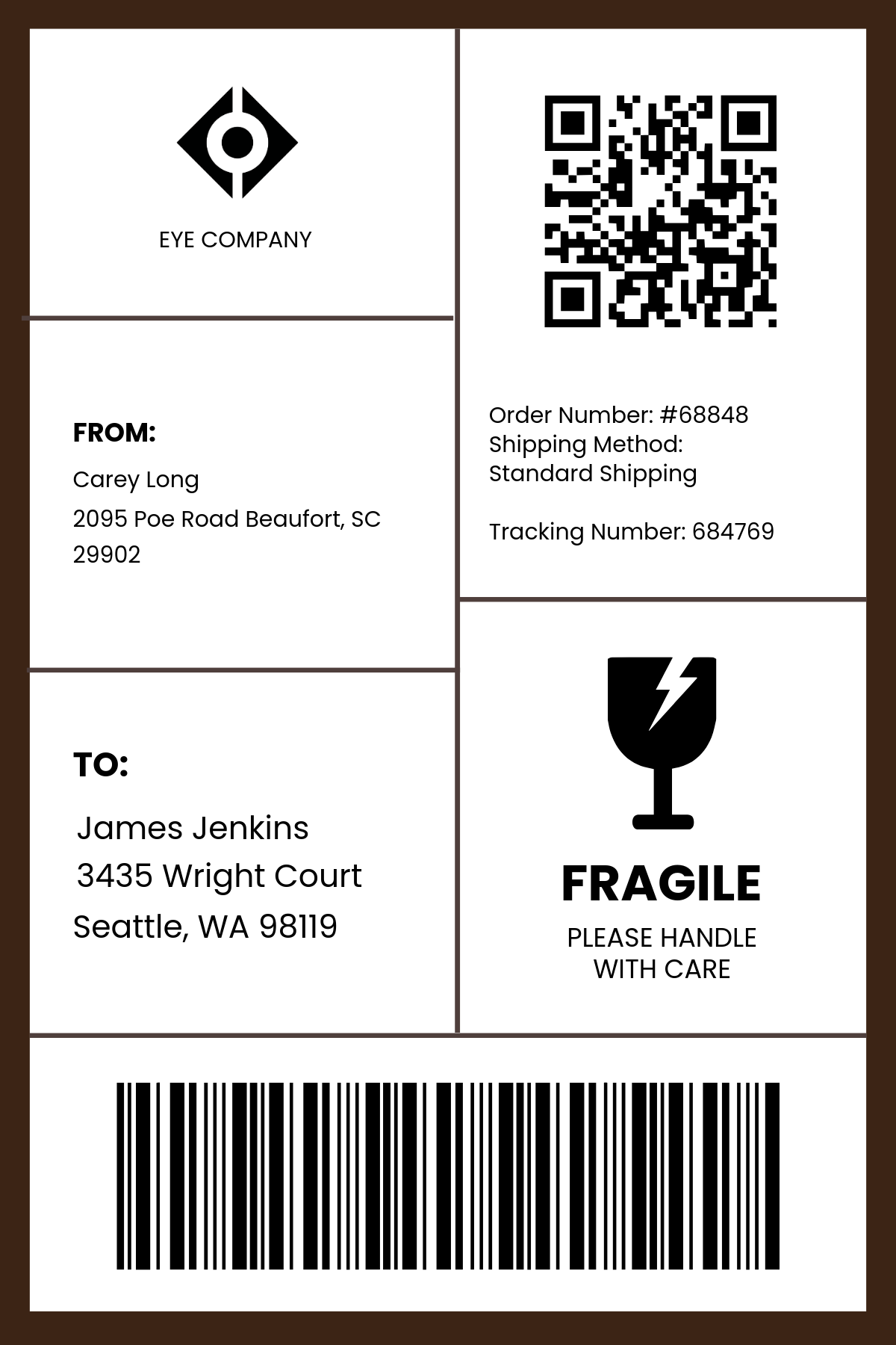 printable shipping label free