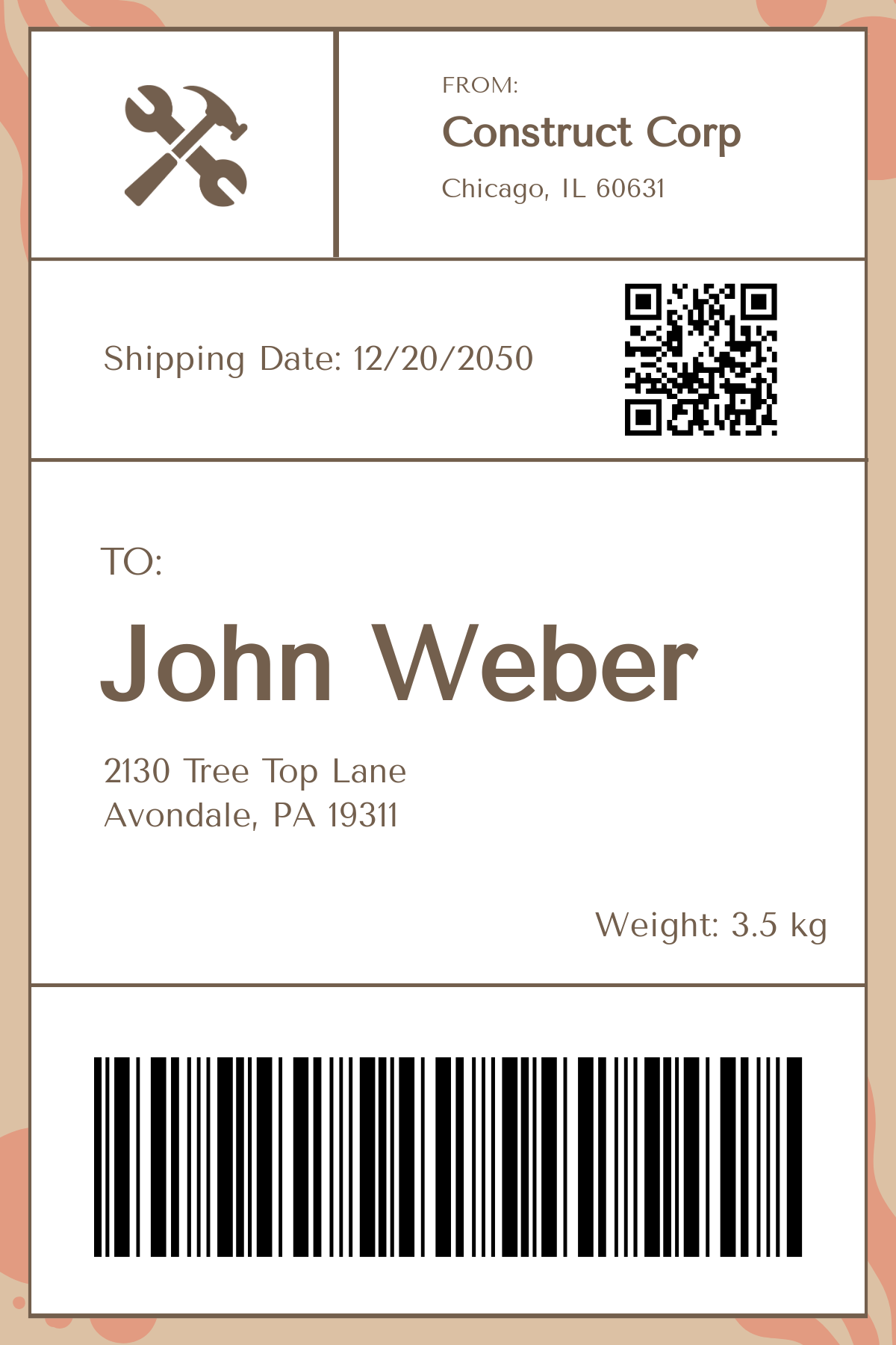 free printable shipping label