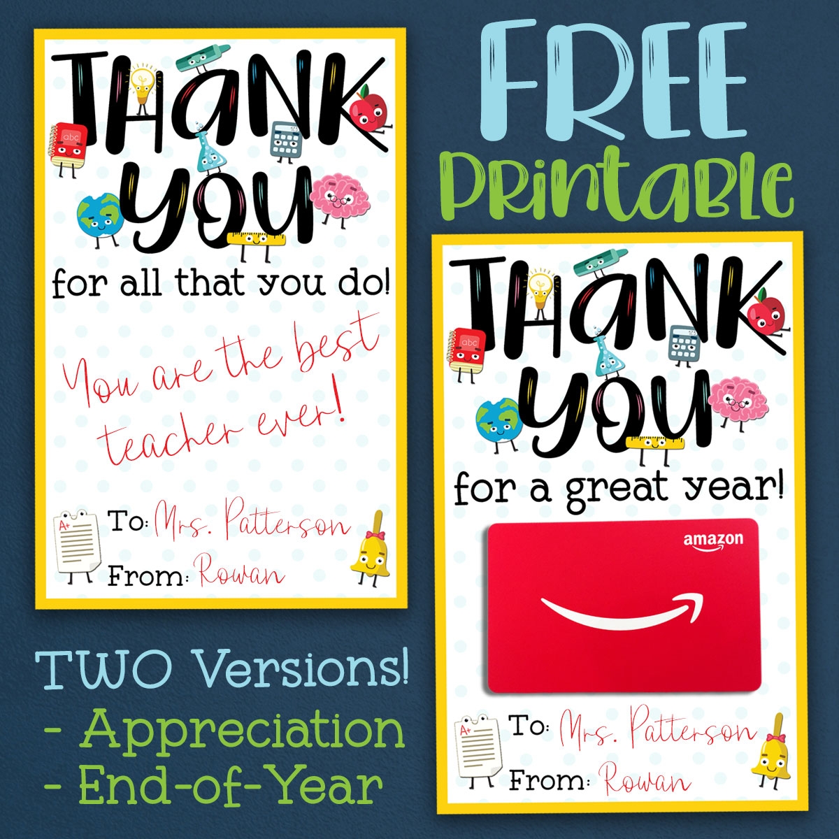 free printable teacher appreciation cards printable