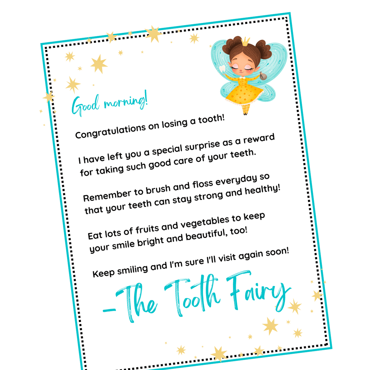 Free Printable Tooth Fairy Letter