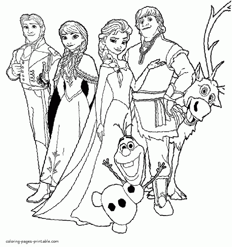 frozen colouring pages free printable