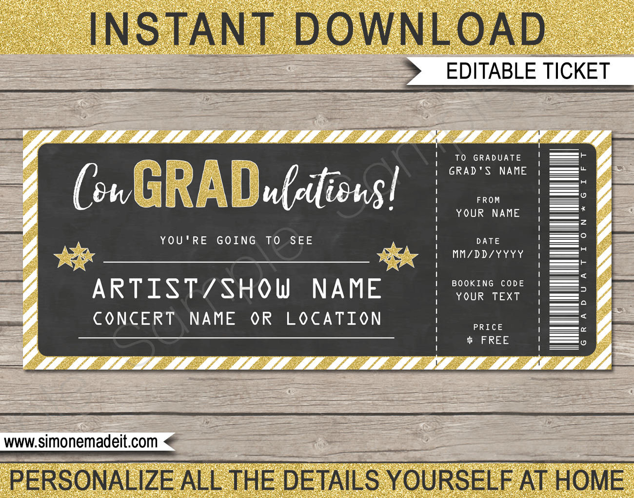Graduation Concert Ticket Template