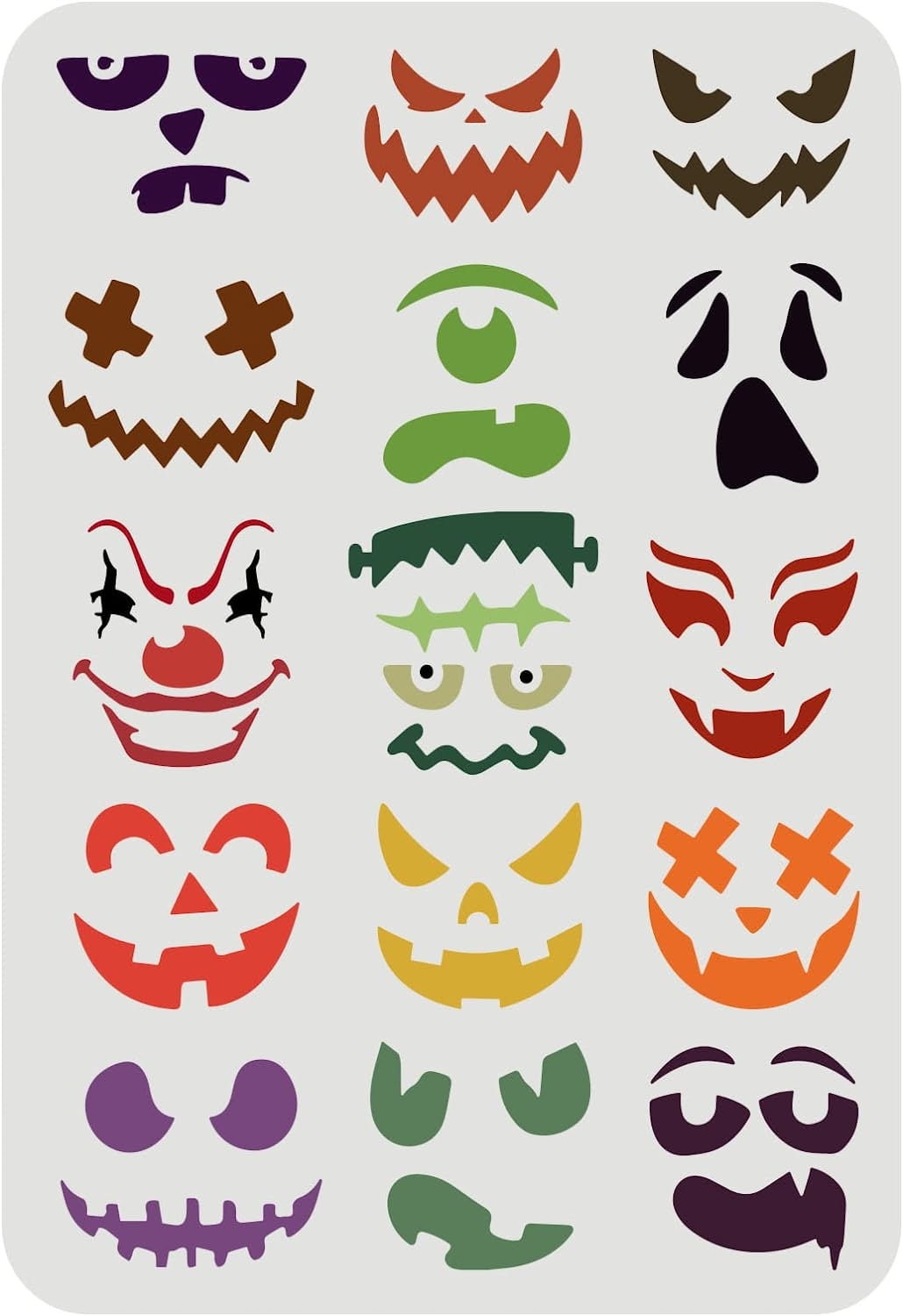 Halloween Grimace Stencil Scary Jack O Lantern Face Stencil Reusable Halloween Pumpkin Grimace Drawing Stencil Halloween Theme Stencil For Wall Door Window Painting Decor Walmart