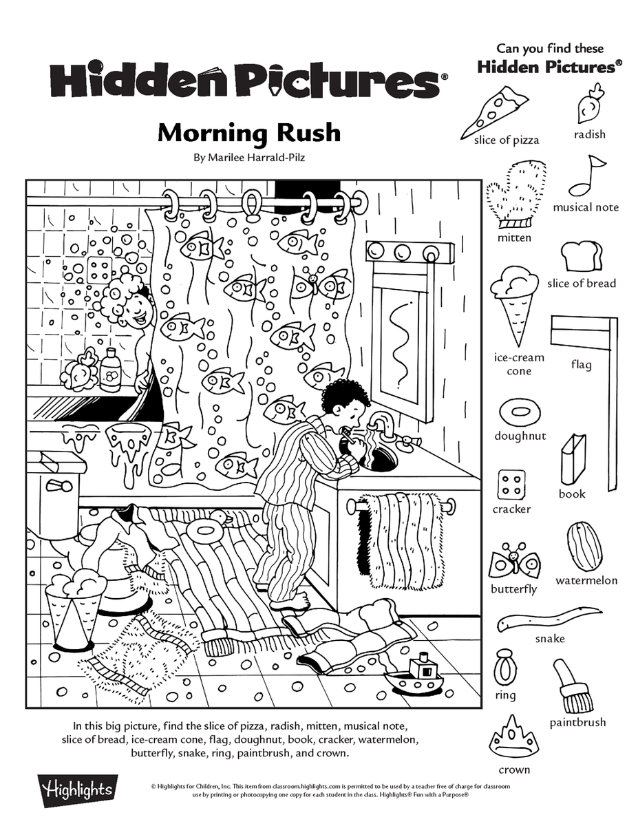 Highlight Hidden Pictures Printable
