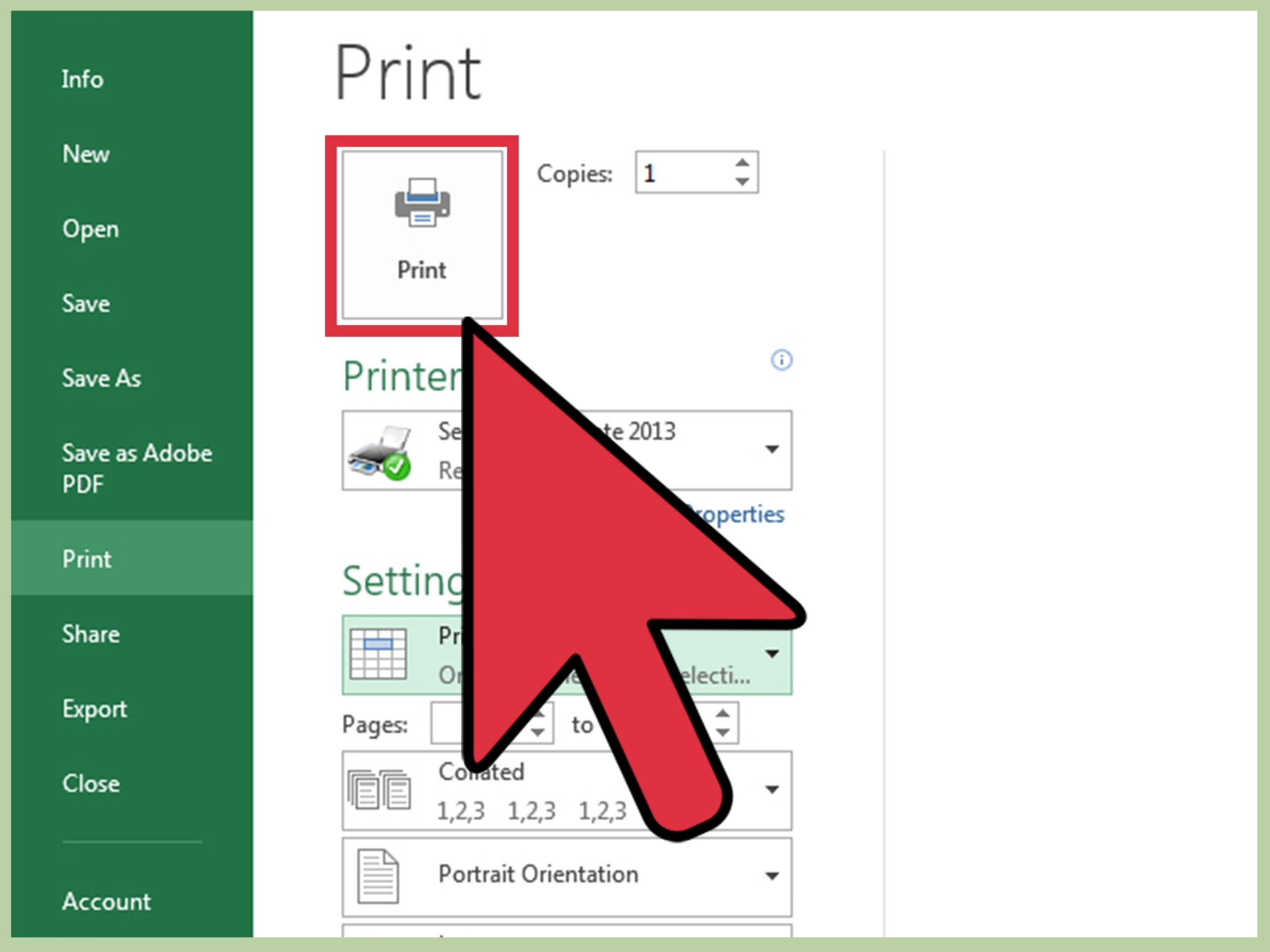 excel printable area