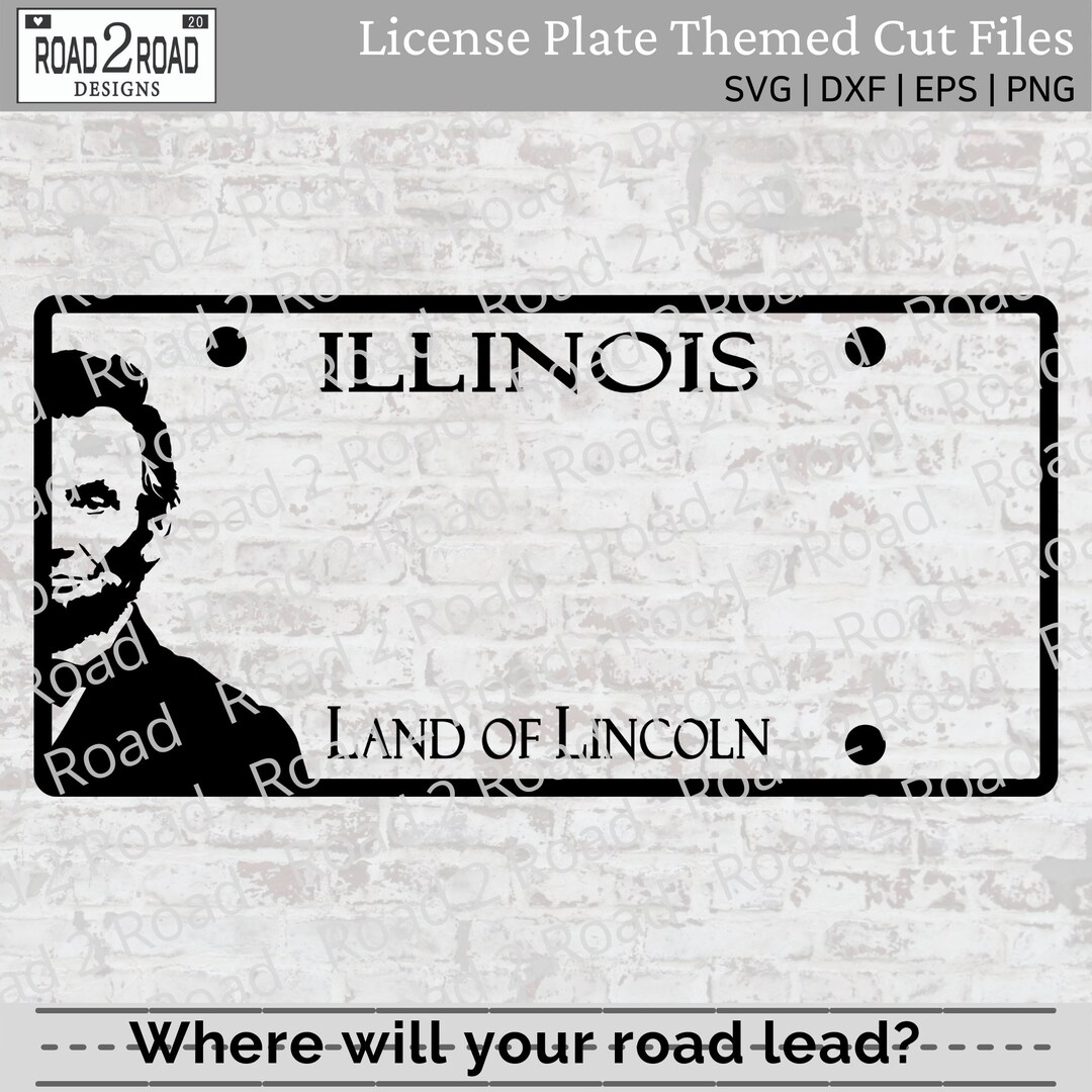 Illinois Blank License Plate SVG Cut File Personalizable Downloadable File Customizable Birthday Shirt Decal Cricut DXS Etsy