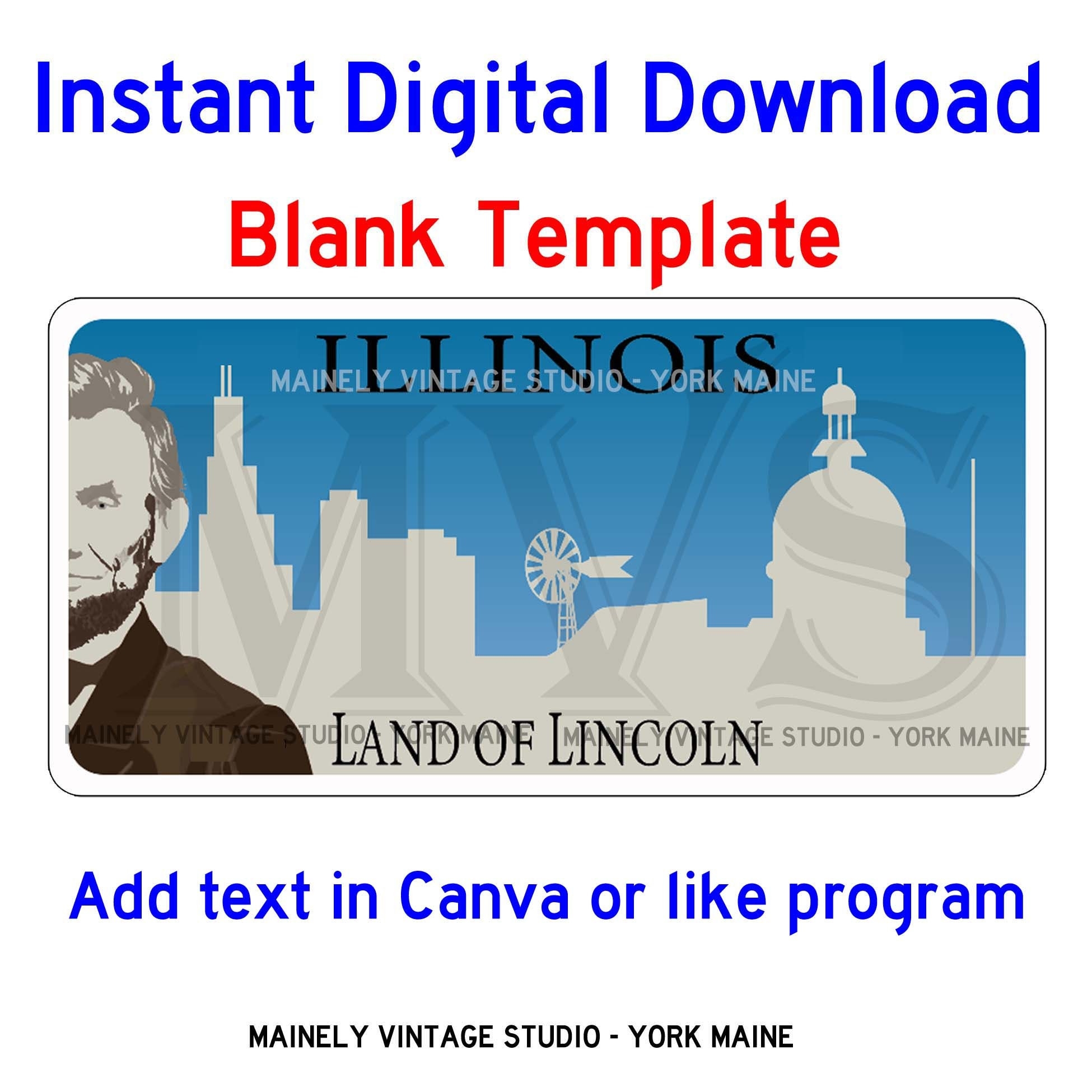 Printable Temporary License Plate Illinois