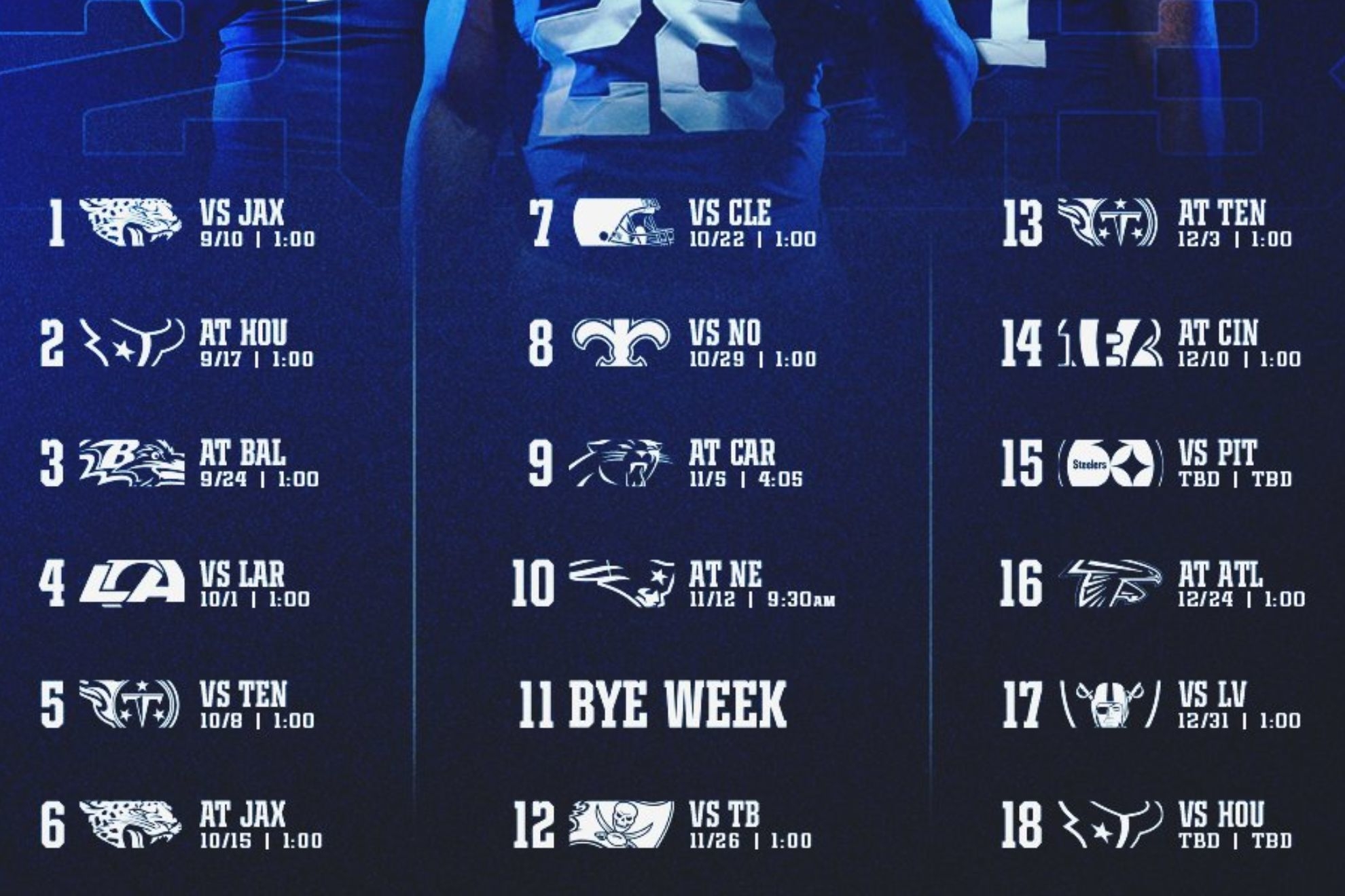 indianapolis colts schedule printable