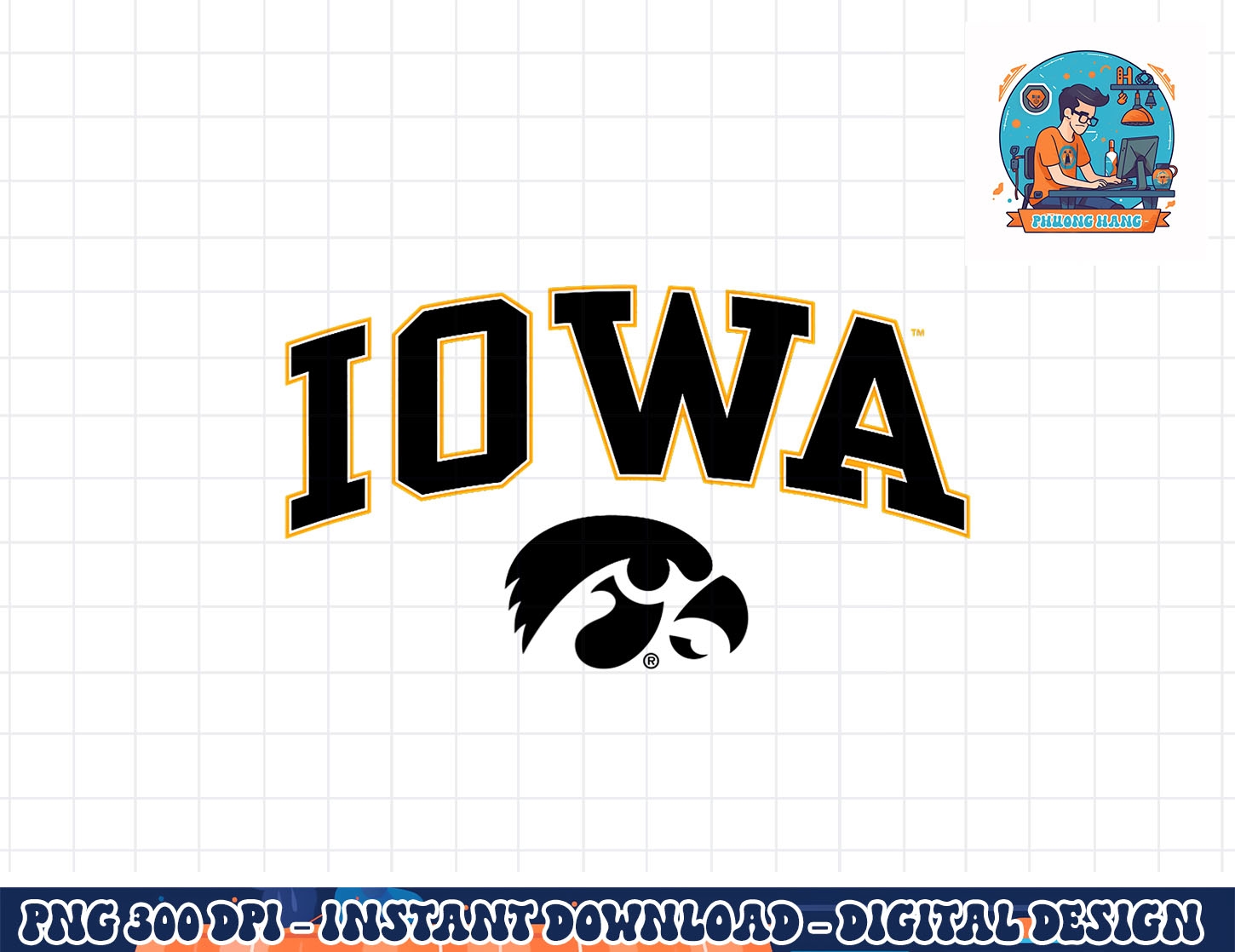 Iowa Hawkeyes Arch Over Logo Officially Licensed Png Sublimation Copy