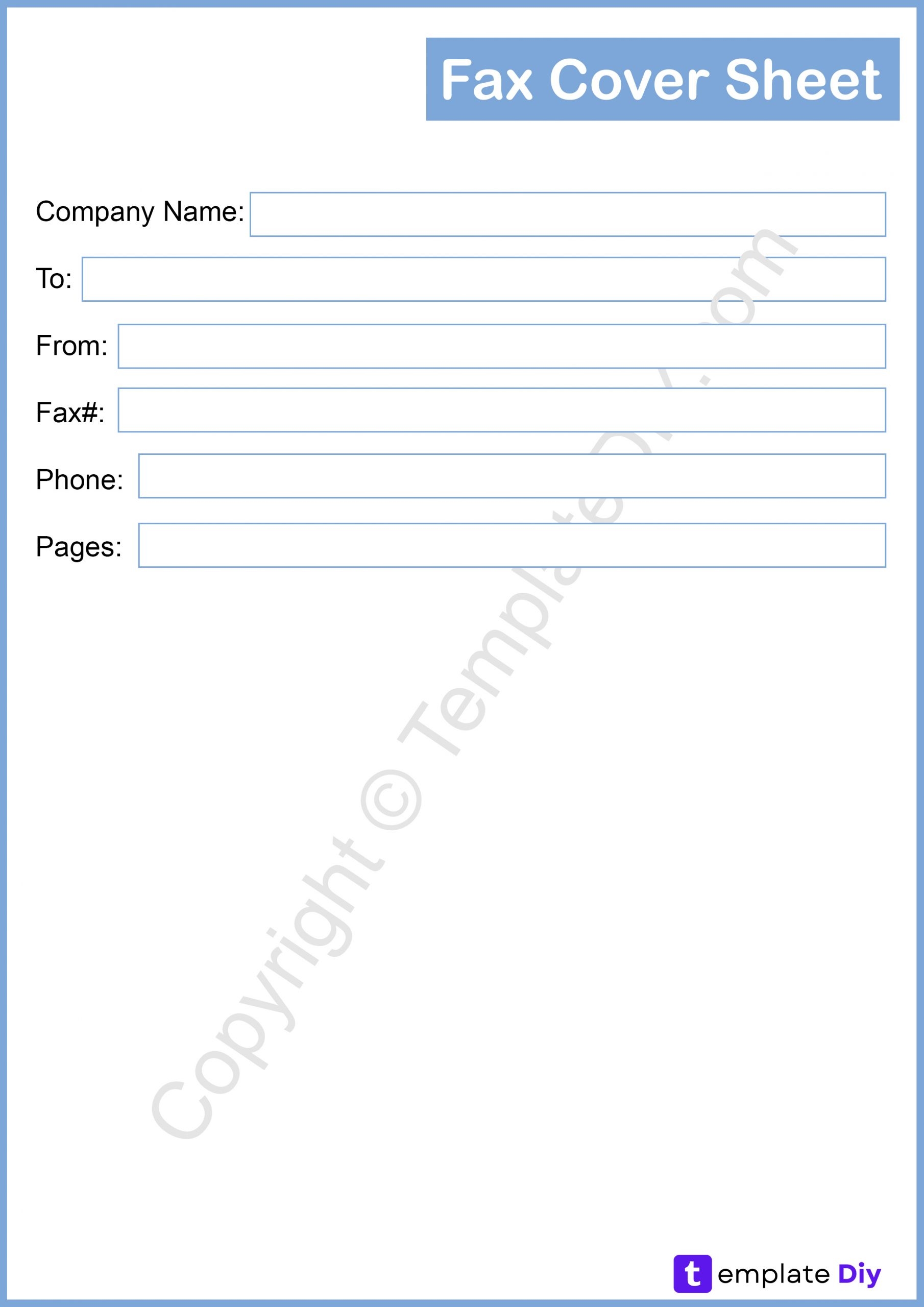 blank fax cover sheet printable