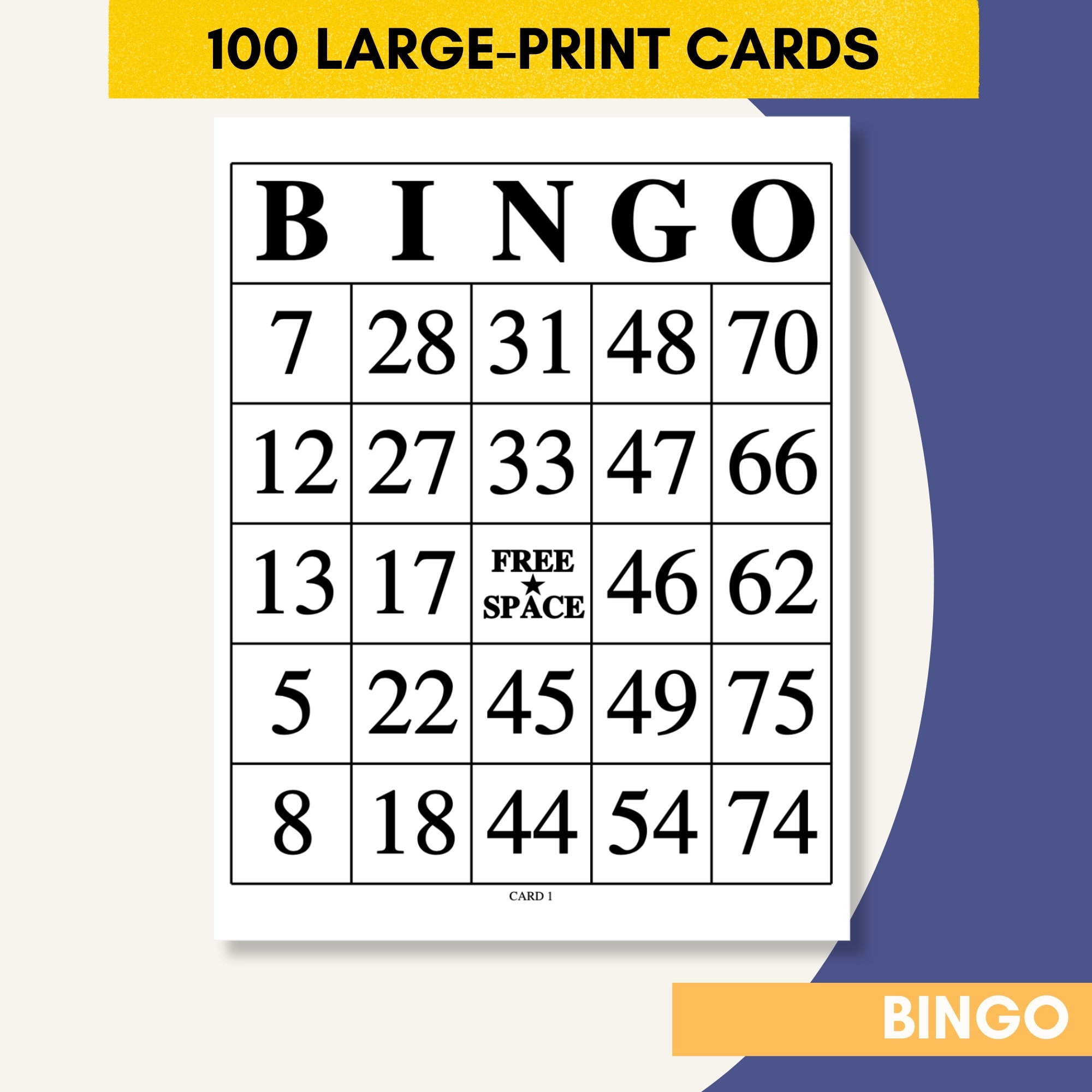 bingo card printable free