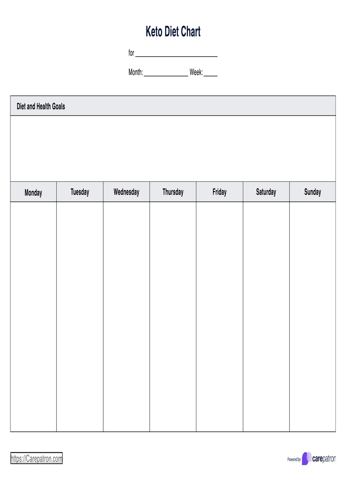keto diet plan printable