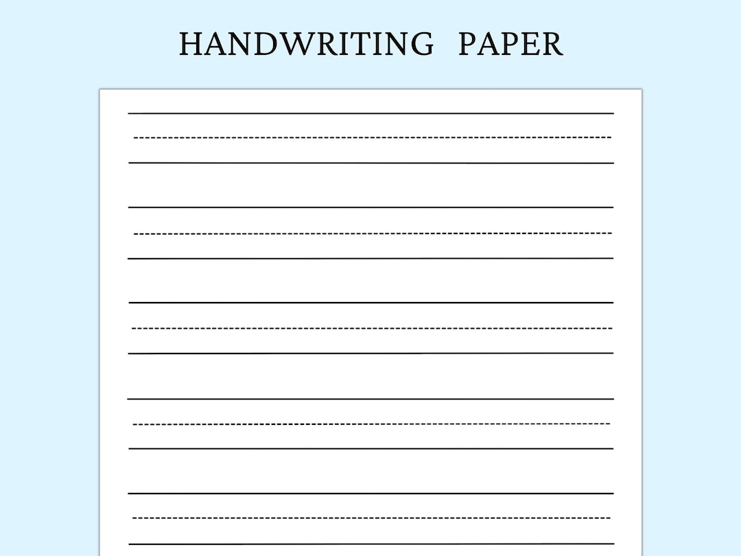 Kids Handwriting Practice Paper Lined Writing Sheet digital Download Etsy
