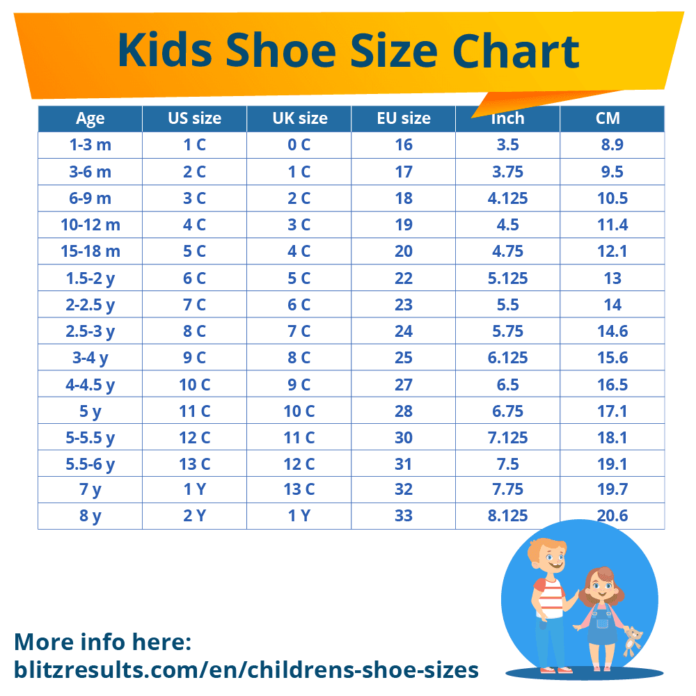 Kids Shoe Size Chart Printable
