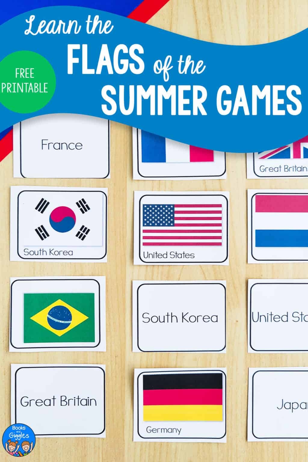 Learning Flags For The Summer Games Free Printable 