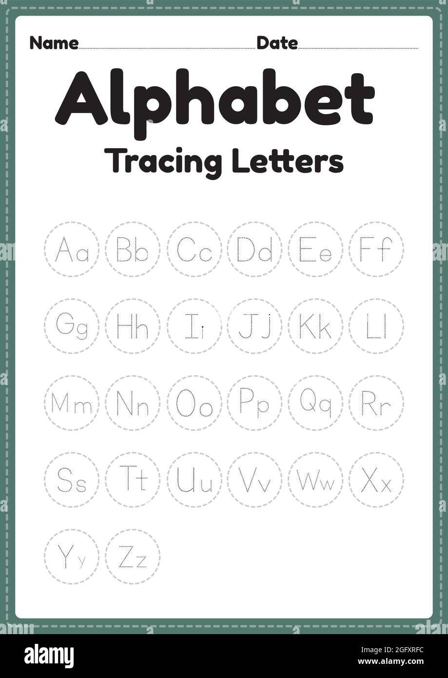 Letter Tracing Alphabet Worksheet For Kindergarten And Preschool  Letter Tracing Alphabet Worksheet For Kindergarten And Preschool