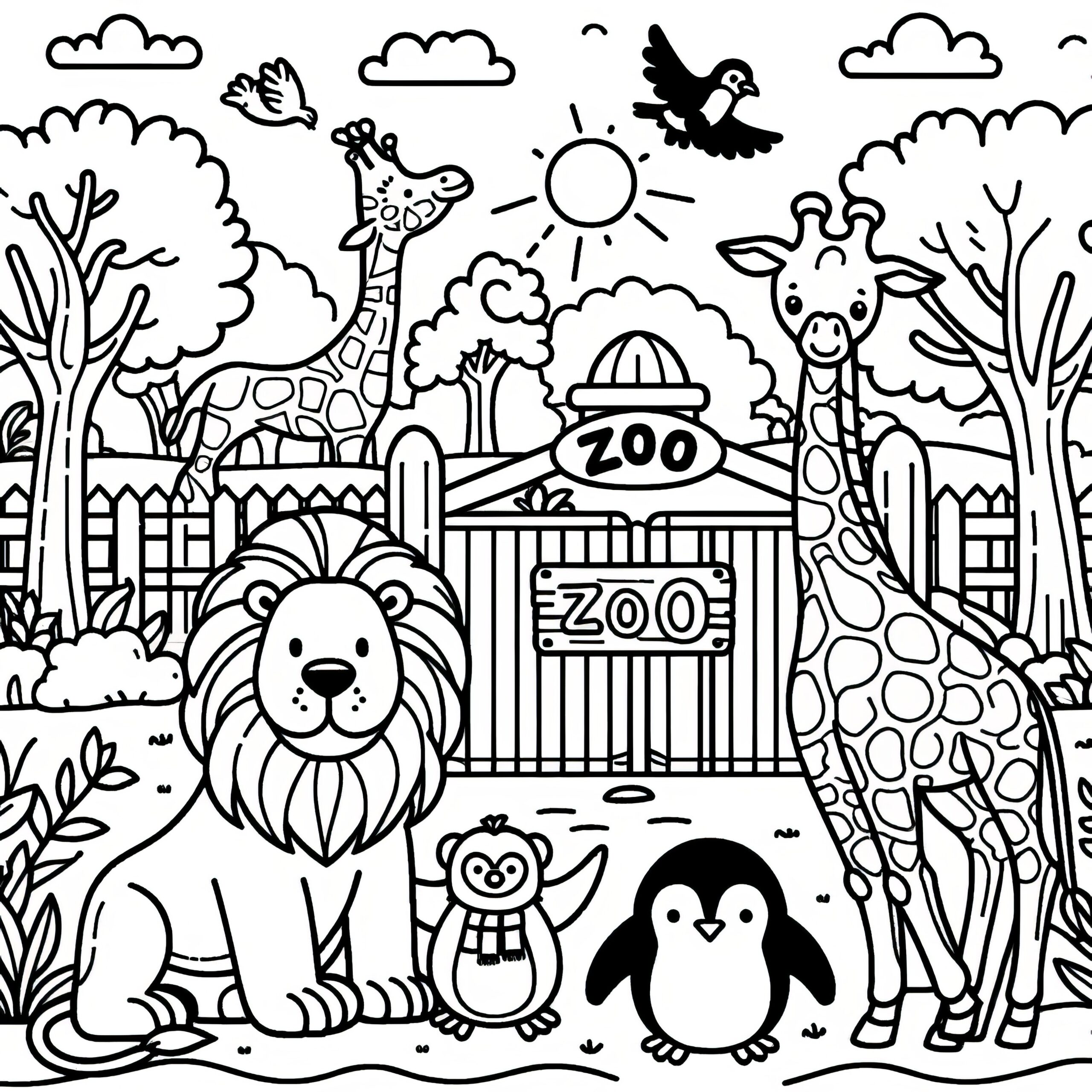 Printable Zoo Coloring Pages
