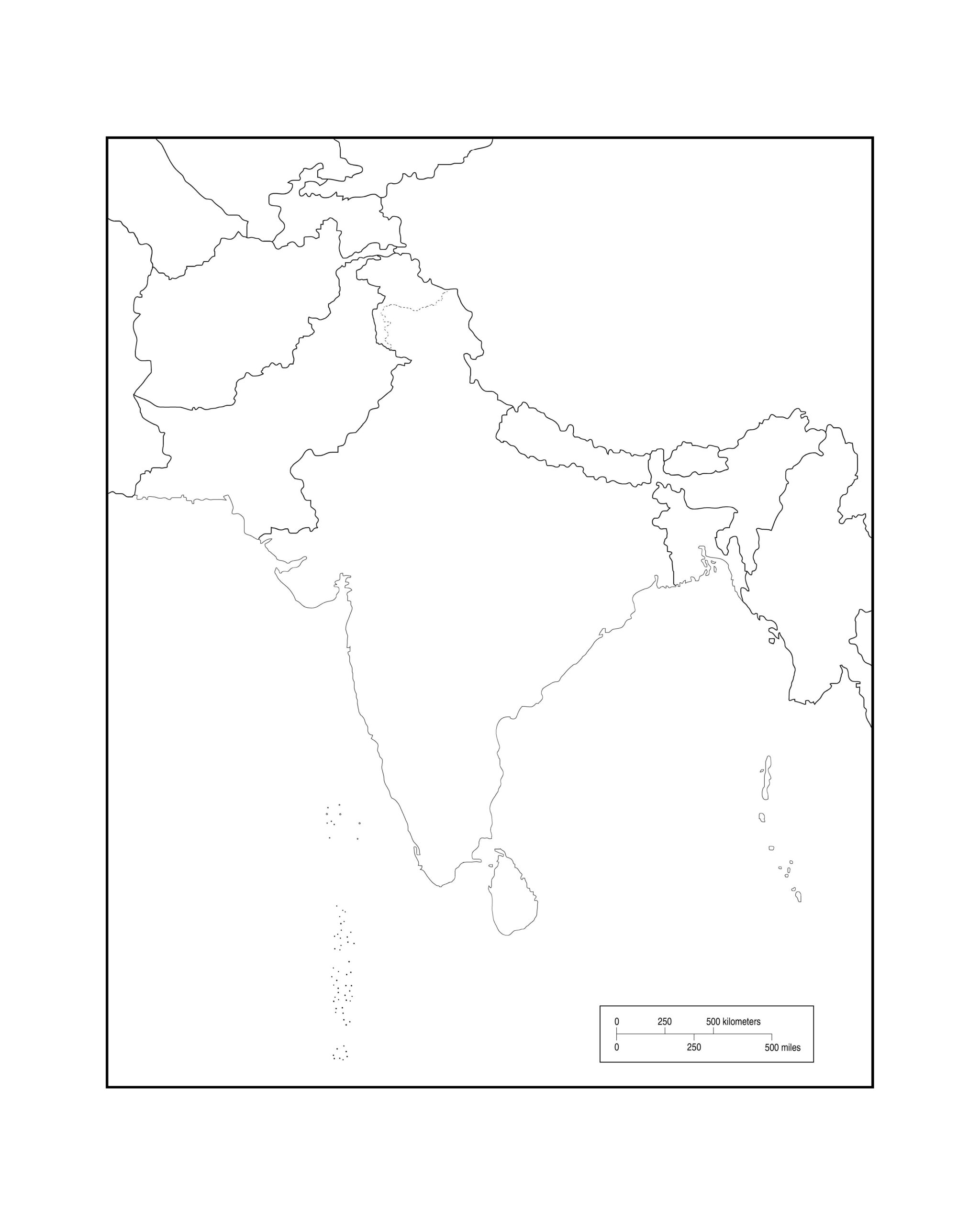 printable blank asia map