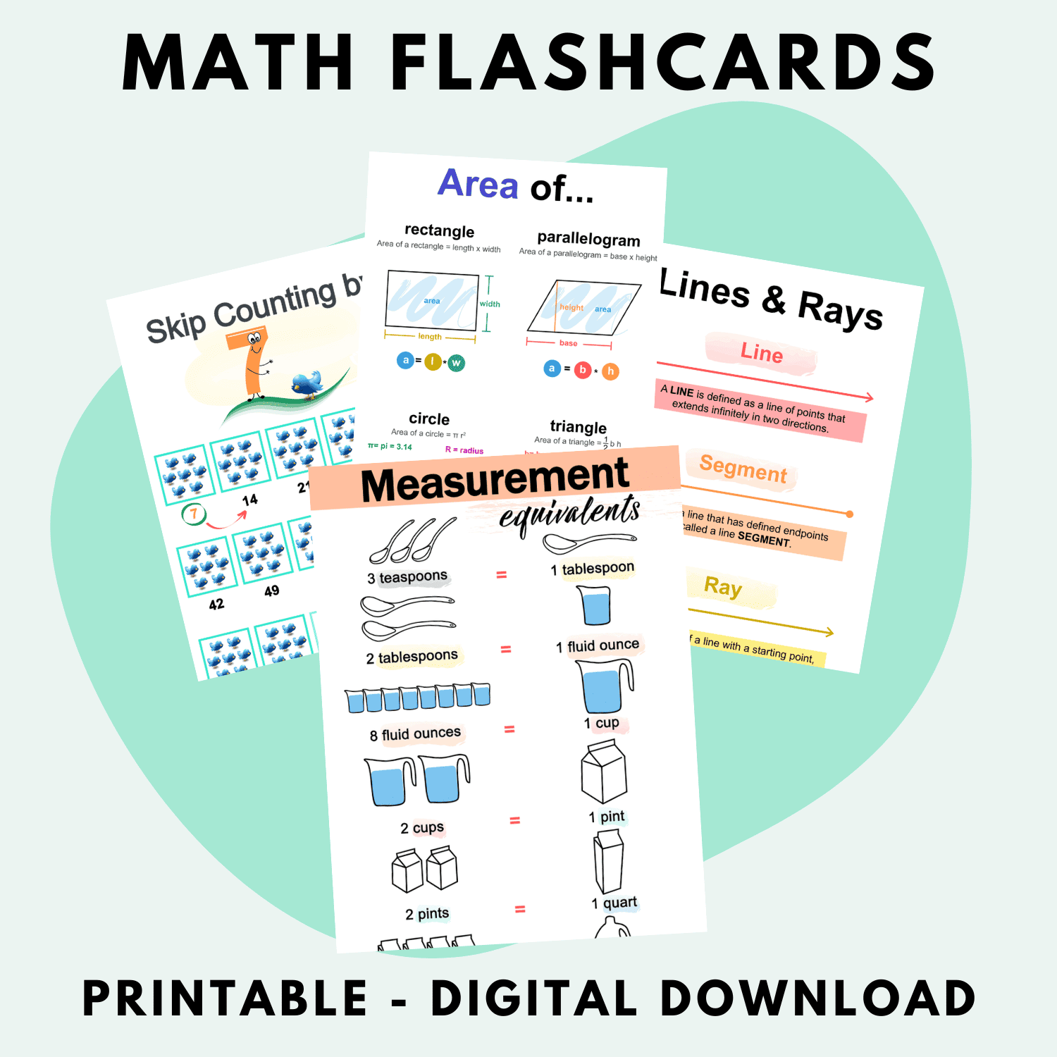 Math Flashcards Digital Download 
