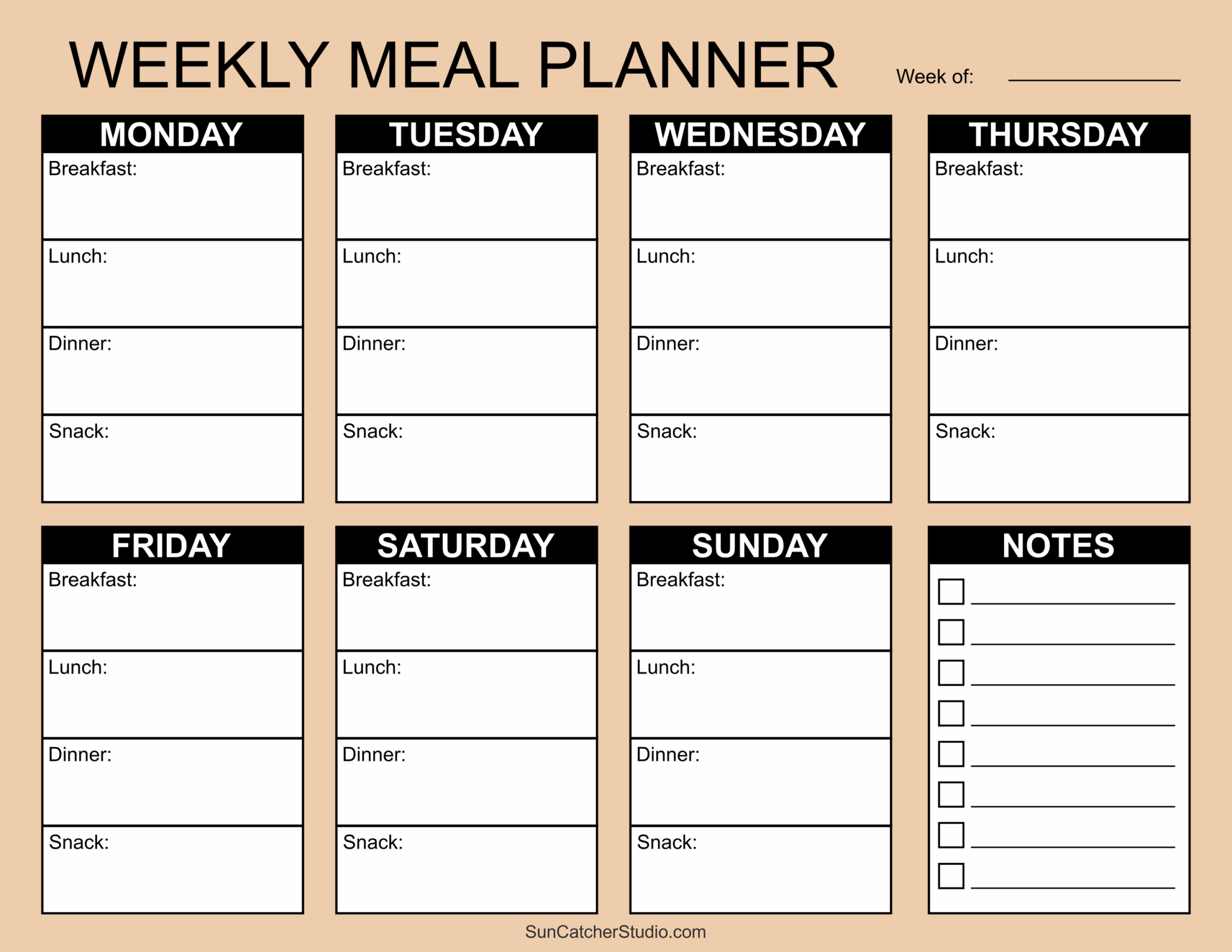 meal prep printable