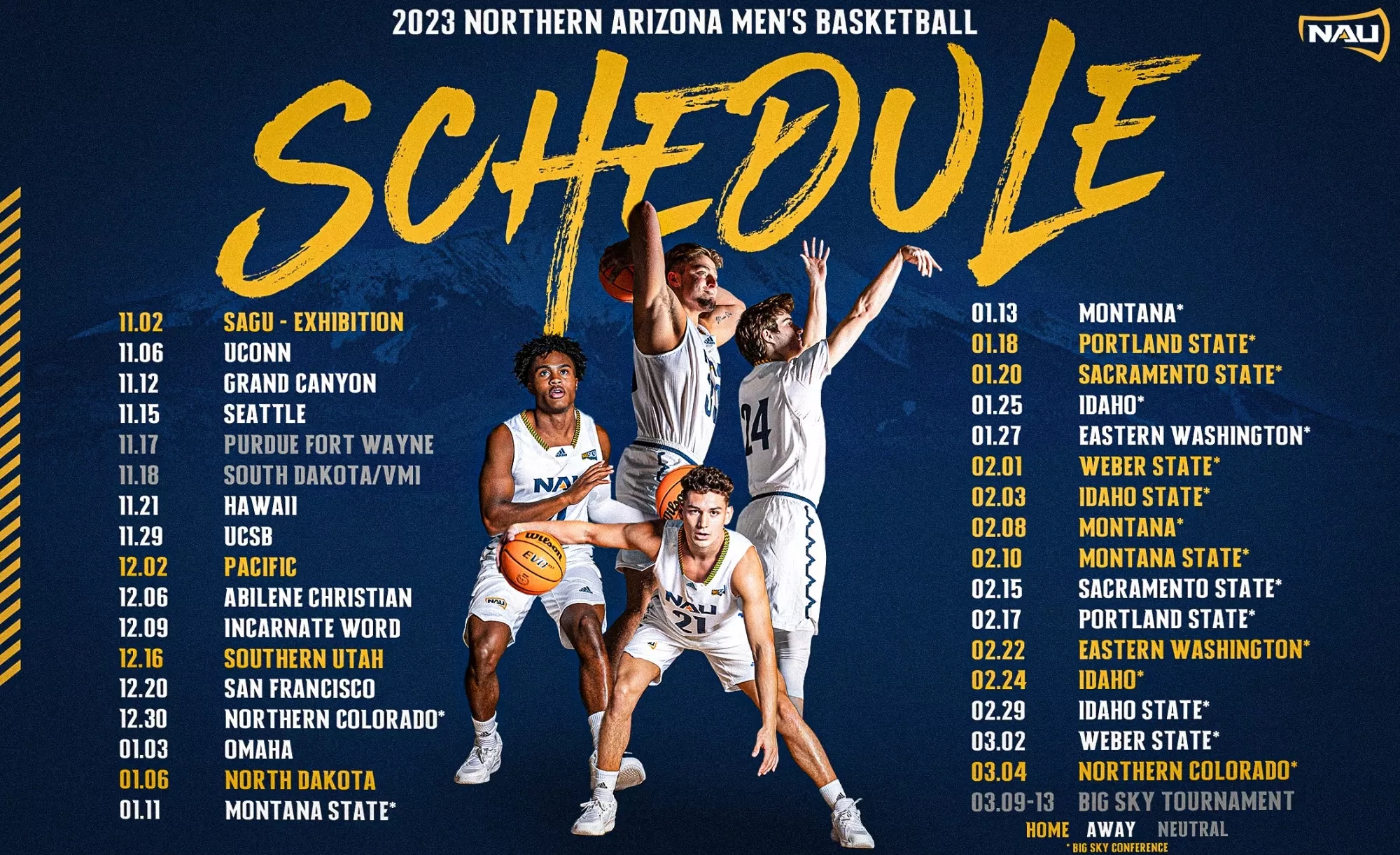 Men s Basketball Releases 2023 24 Schedule Alongside Season Ticket Sales Northern Arizona University Athletics