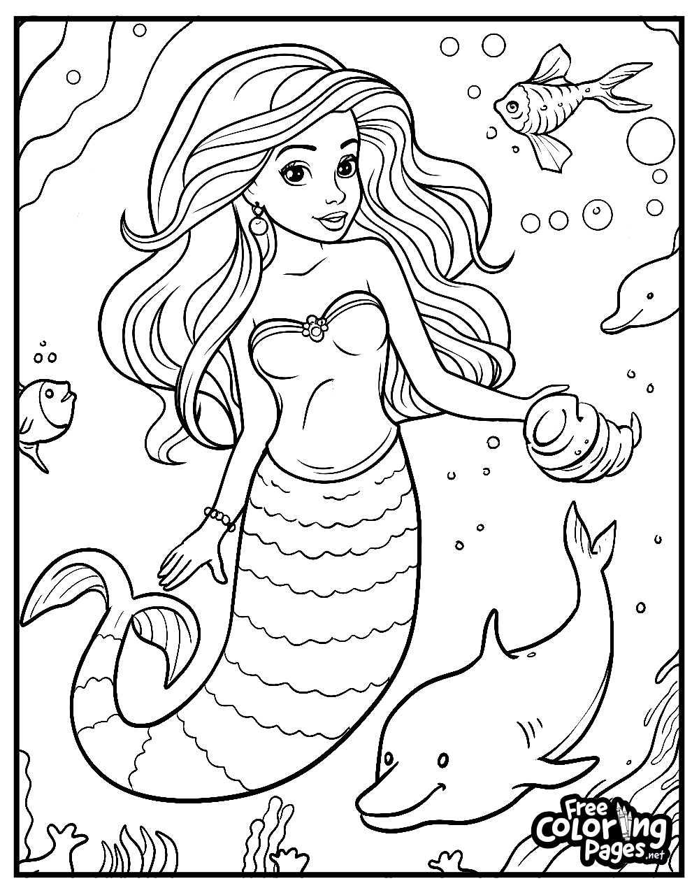 Mermaid Coloring Pages Ariel Coloring Pages FreeColoringPages