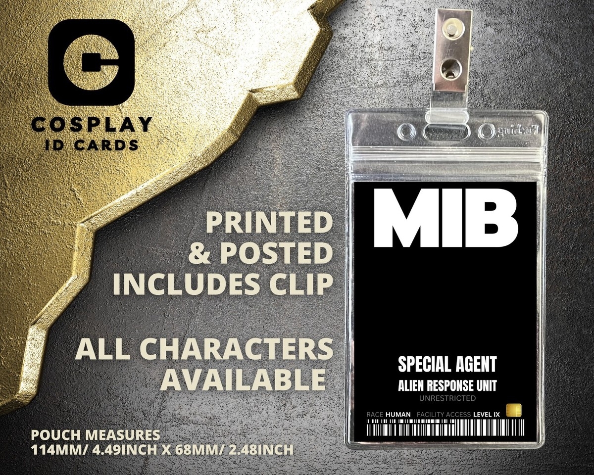 MIB Men In Black ID Badge Choose Character Costume Cosplay Prop ID Card