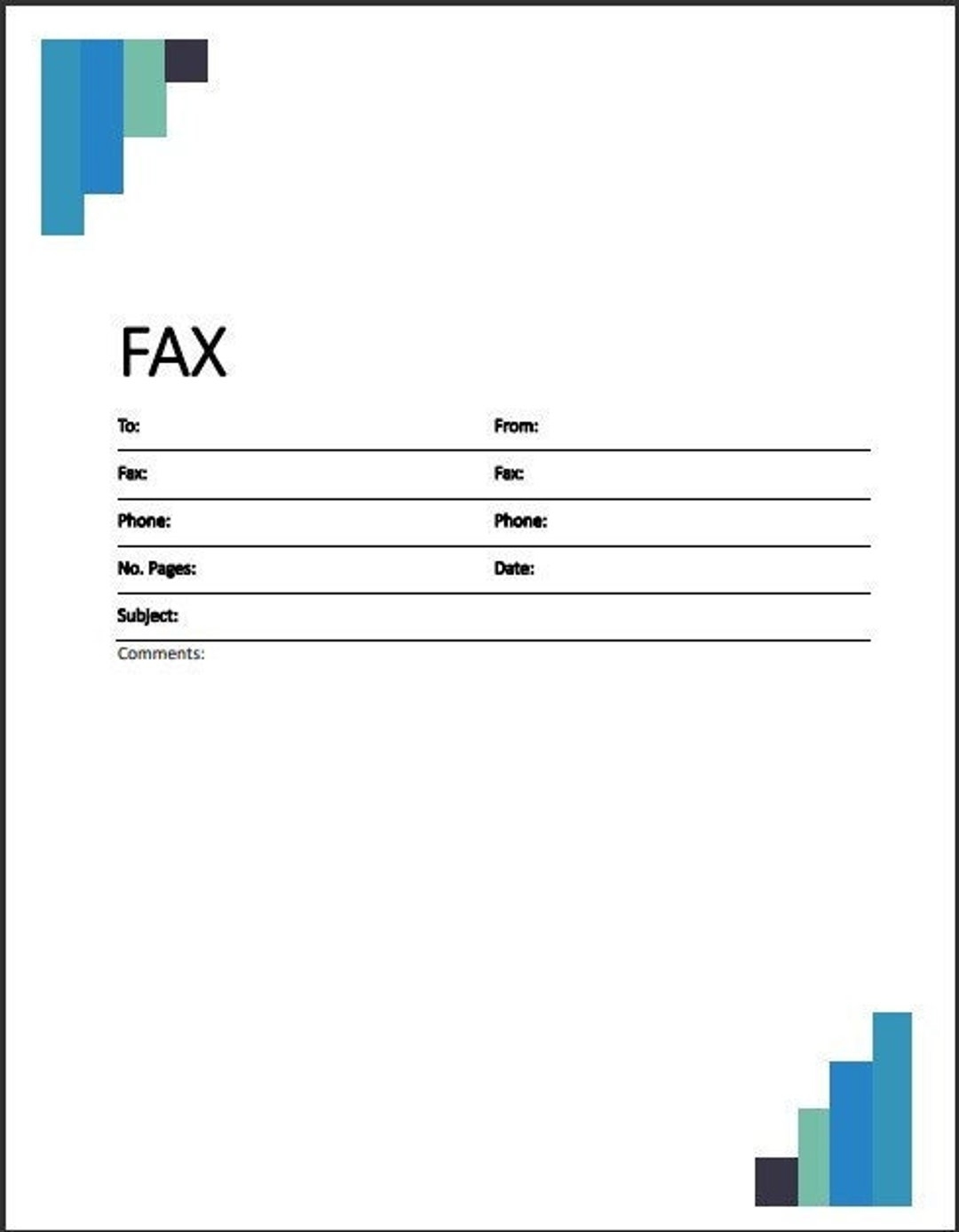 Modern Fax Cover Sheet Printable PDF File Etsy Modern Fax Cover Sheet Printable PDF File Etsy