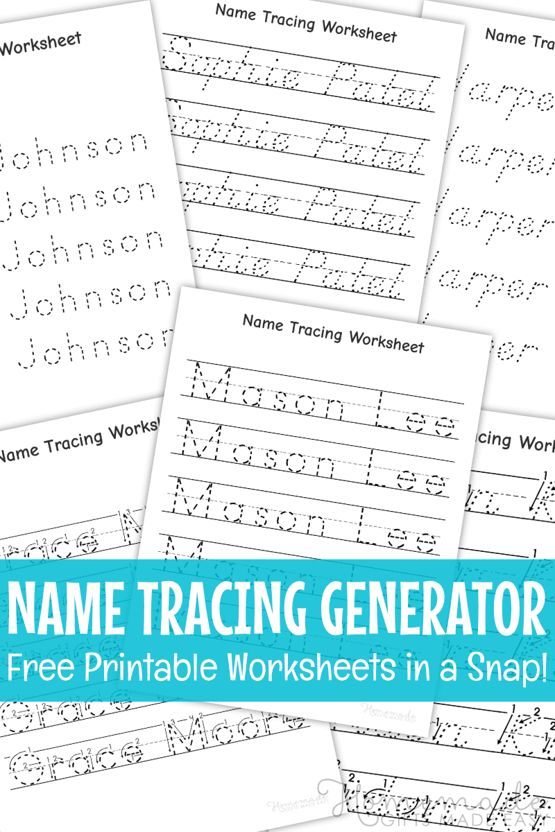 free printable name tracing worksheets