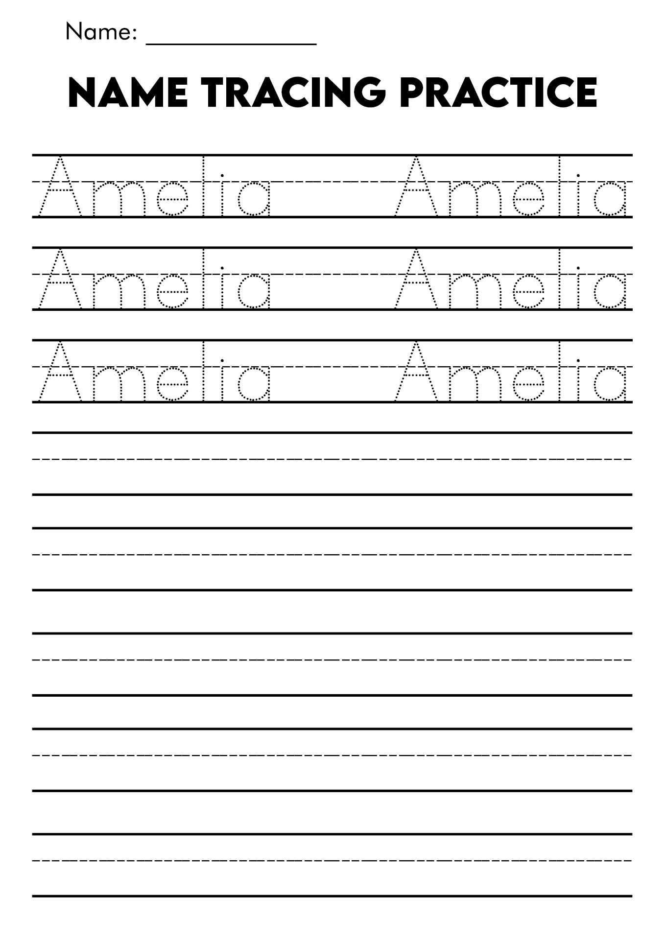 Name Tracing Worksheets U0026 Printable