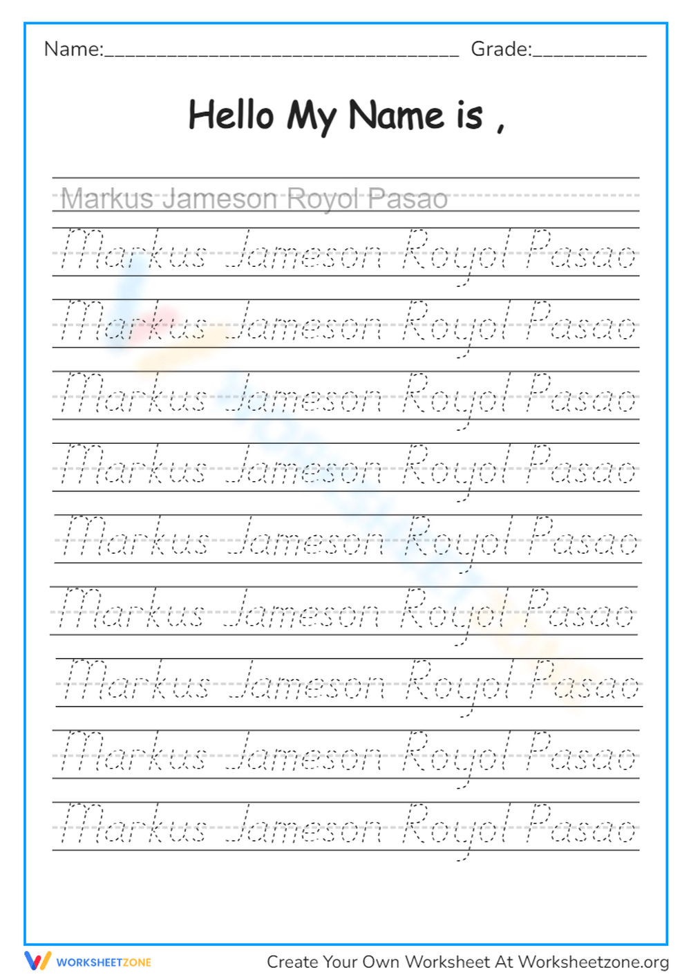 Name Tracing Worksheets U0026 Printable