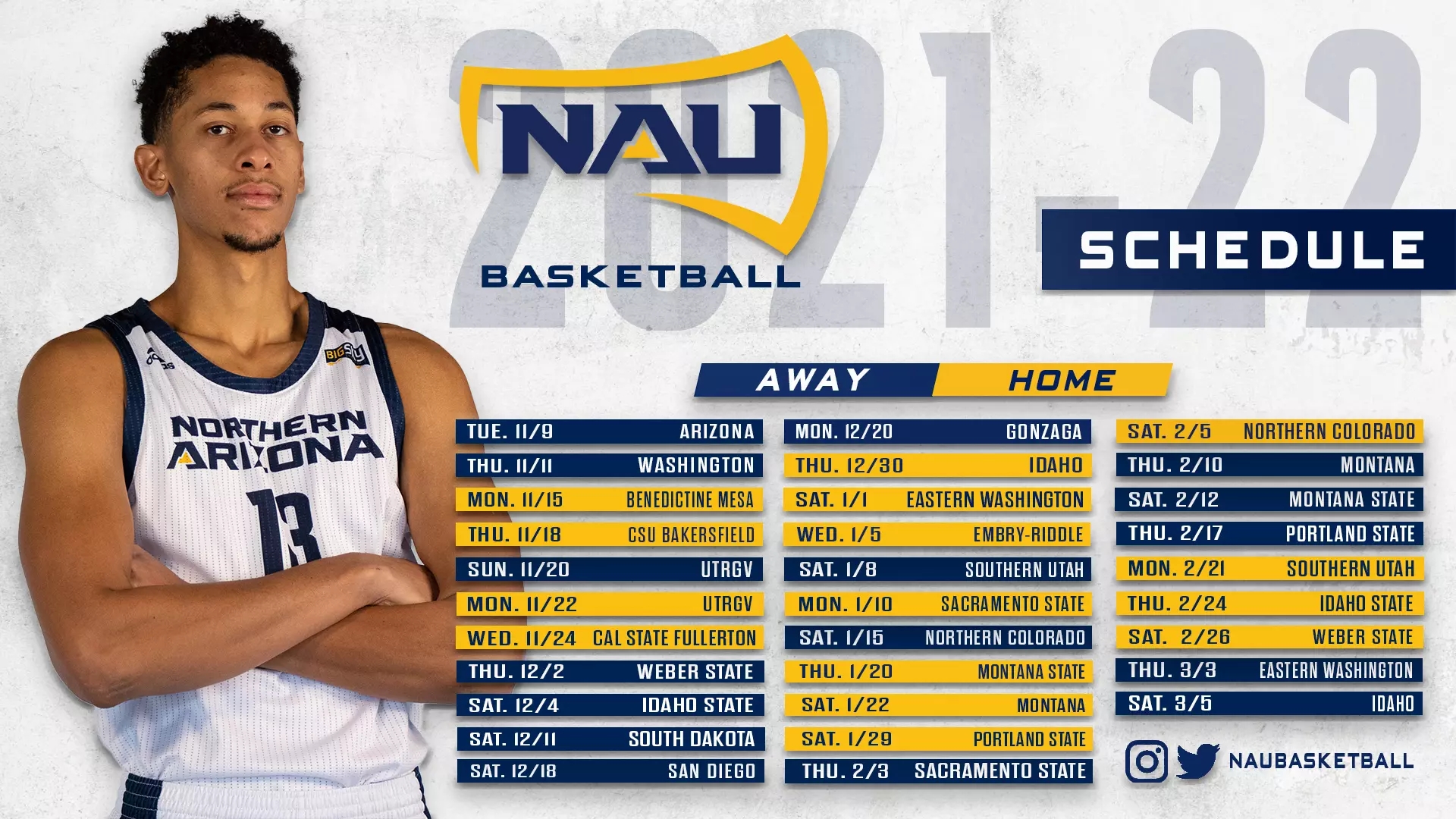 NAU Men s Basketball Announces 2021 22 Season Schedule Northern Arizona University Athletics
