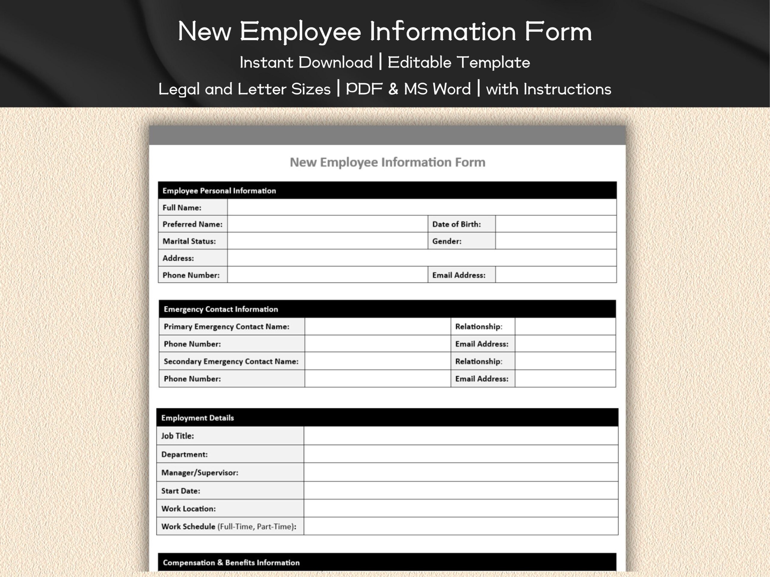 printable new employee forms