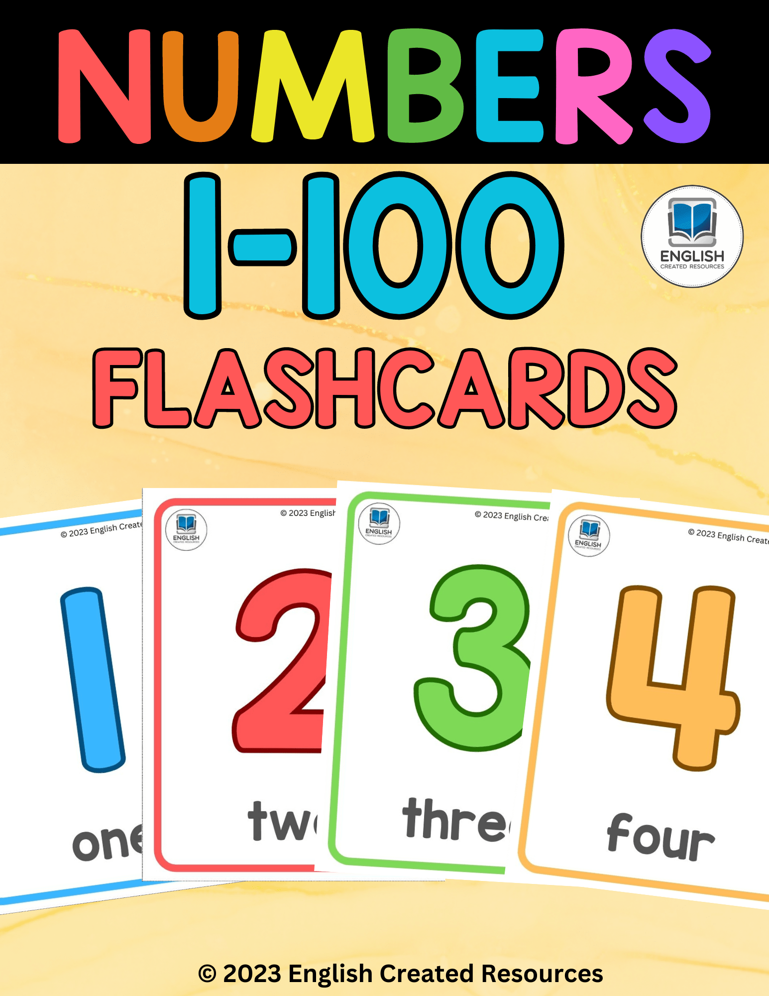 Numbers 1 100 Flashcards English Created Resources
