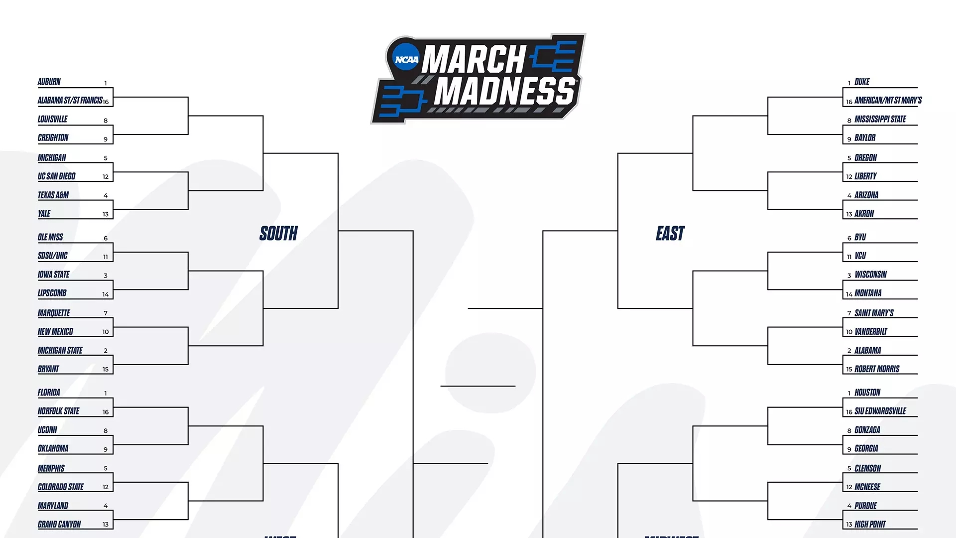 Ole Miss March Madness Printable Bracket Ole Miss Athletics Hotty Toddy