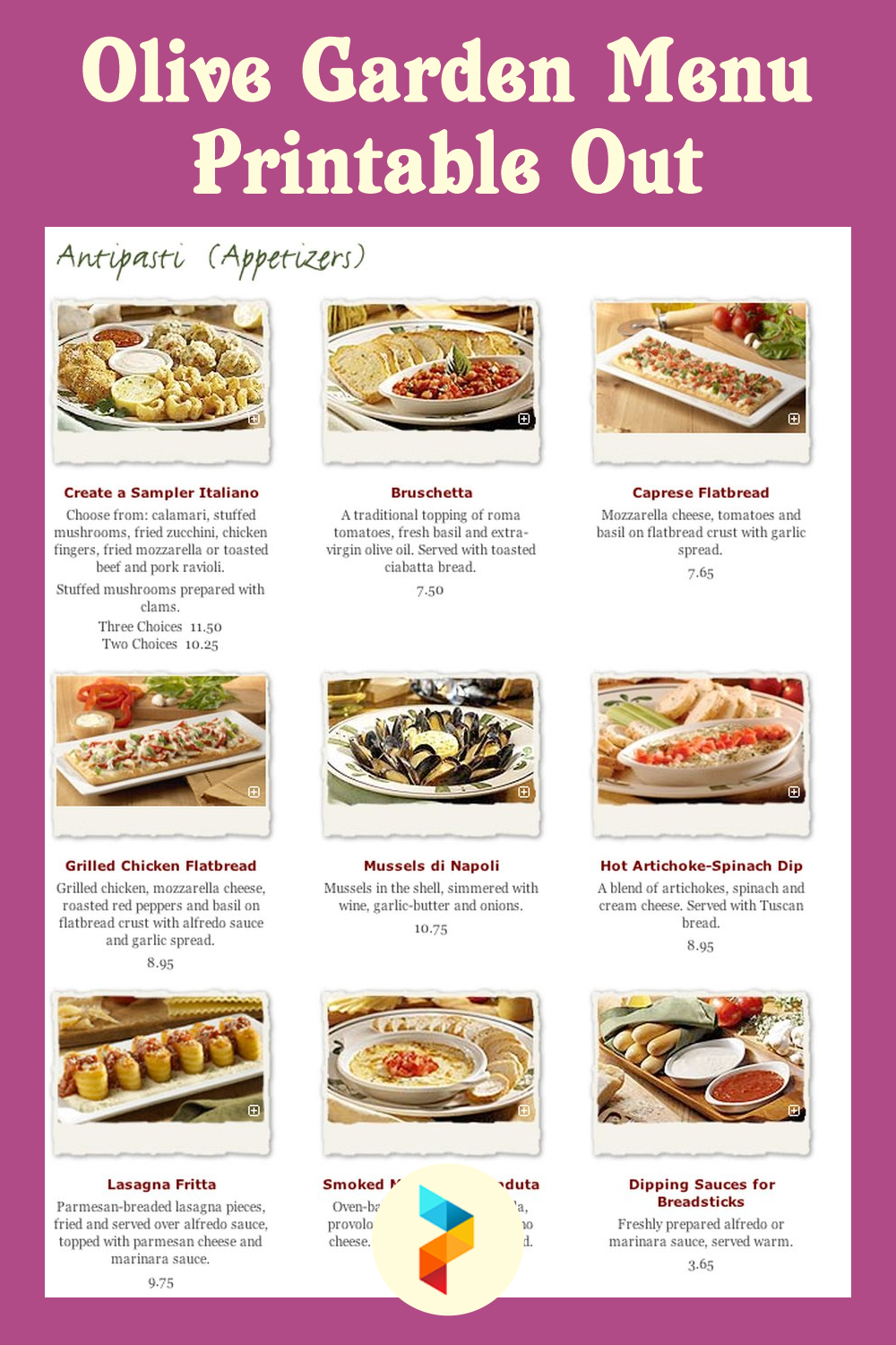 Olive Garden Menu Out 10 Free PDF Printables Printablee 