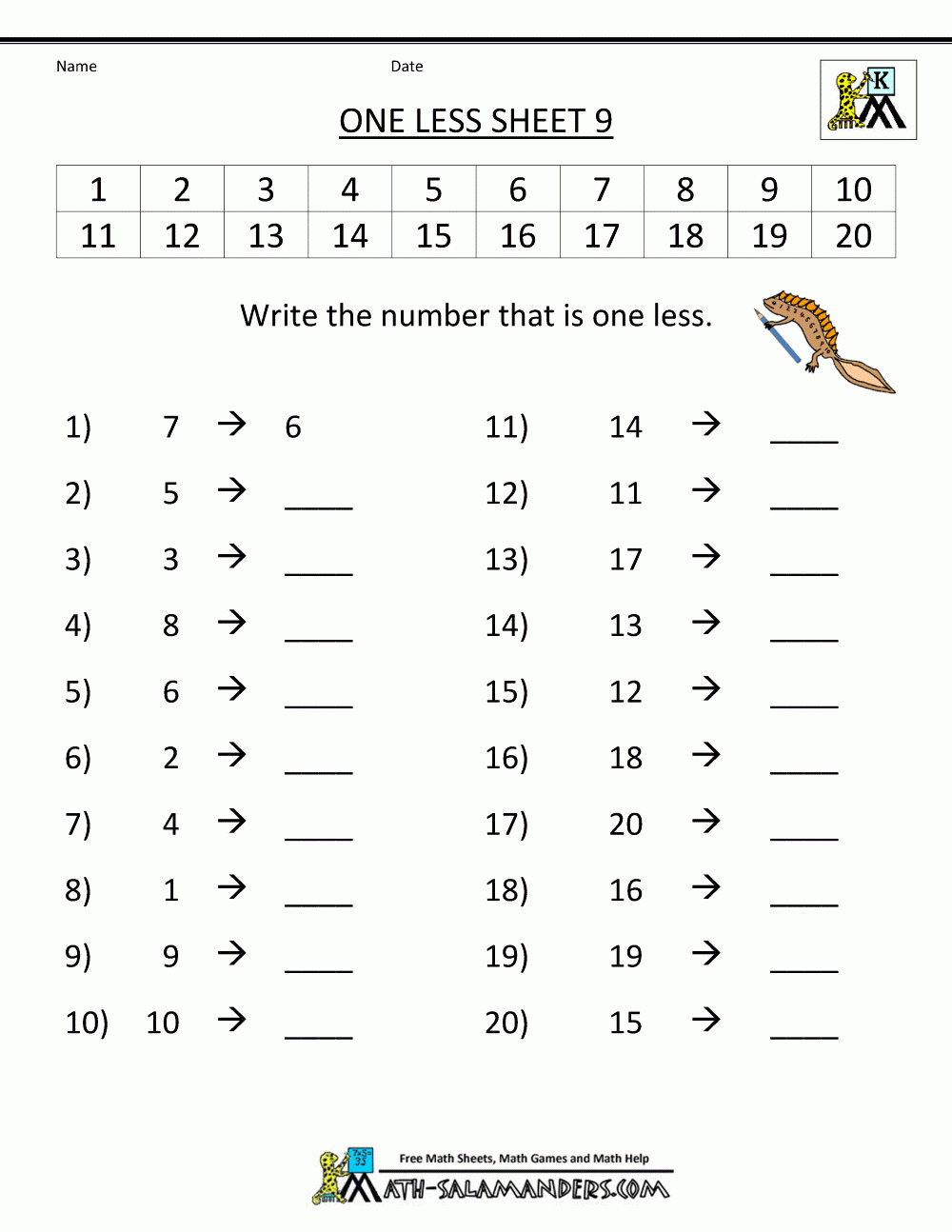 Free Printable 7 Years Old Maths Worksheet