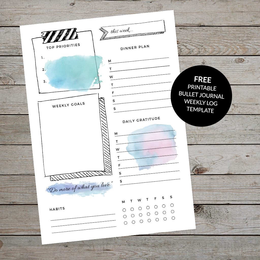 printable bullet journal templates