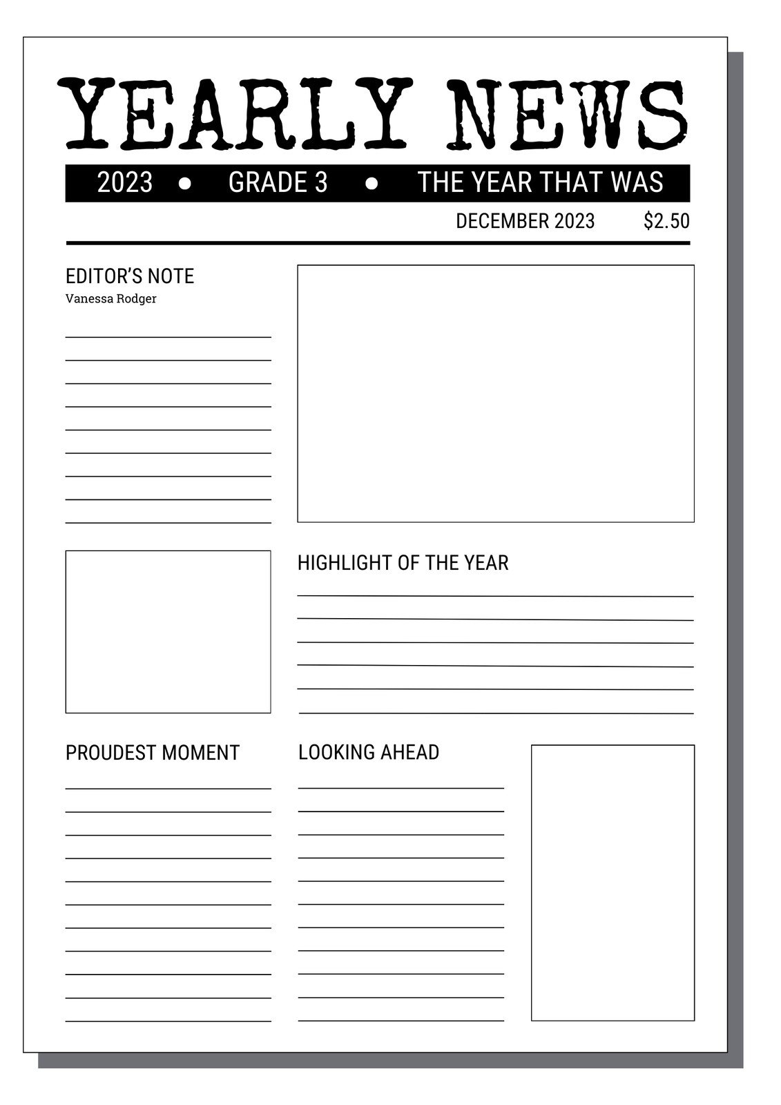 Printable Newspaper Template